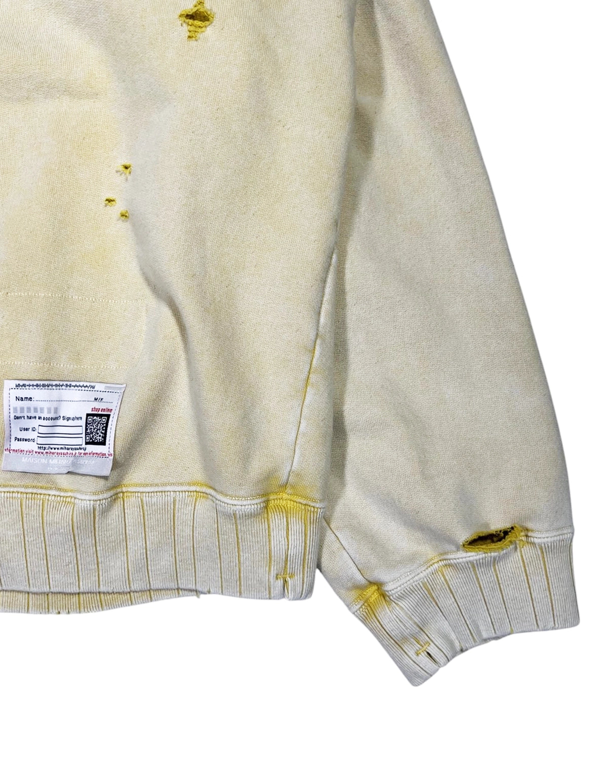Maison MIHARA YASUHIRO / BLEACHED HALF ZIP PULLOVER (A15PO566)