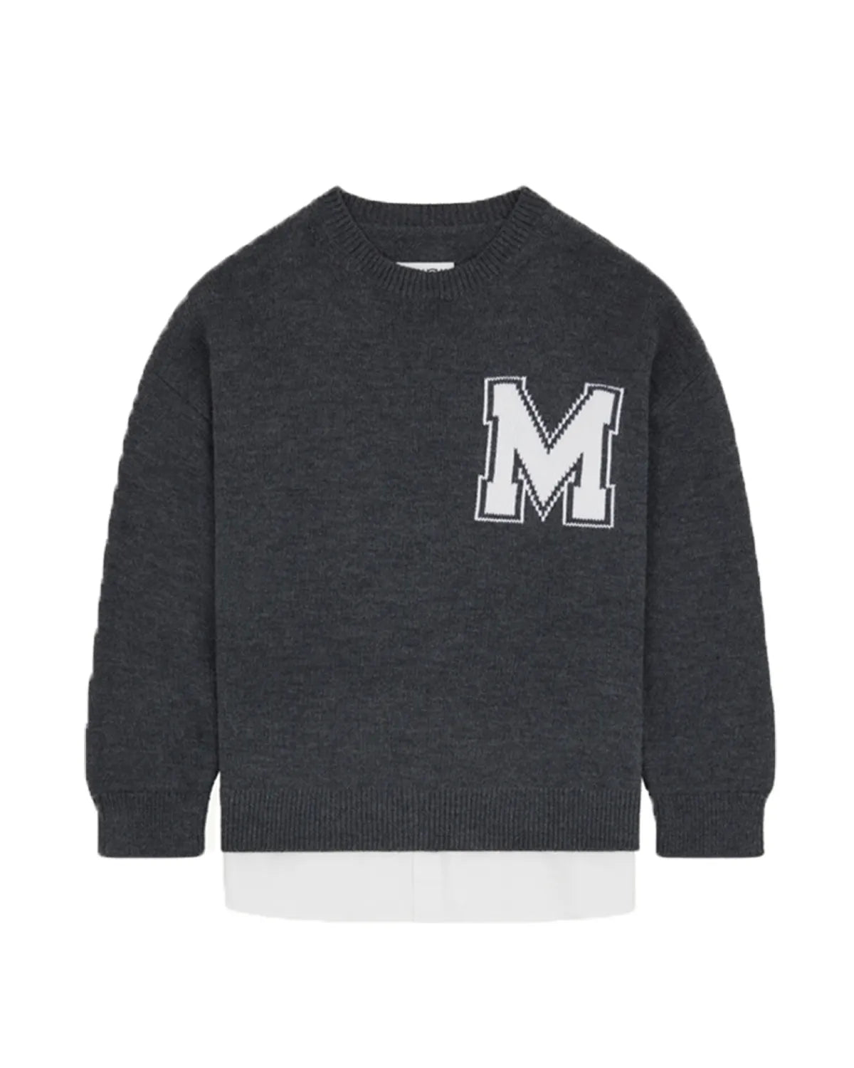 MM6 の ツーインワン バーシティ ニットセーター (SH0HL0039M13206)