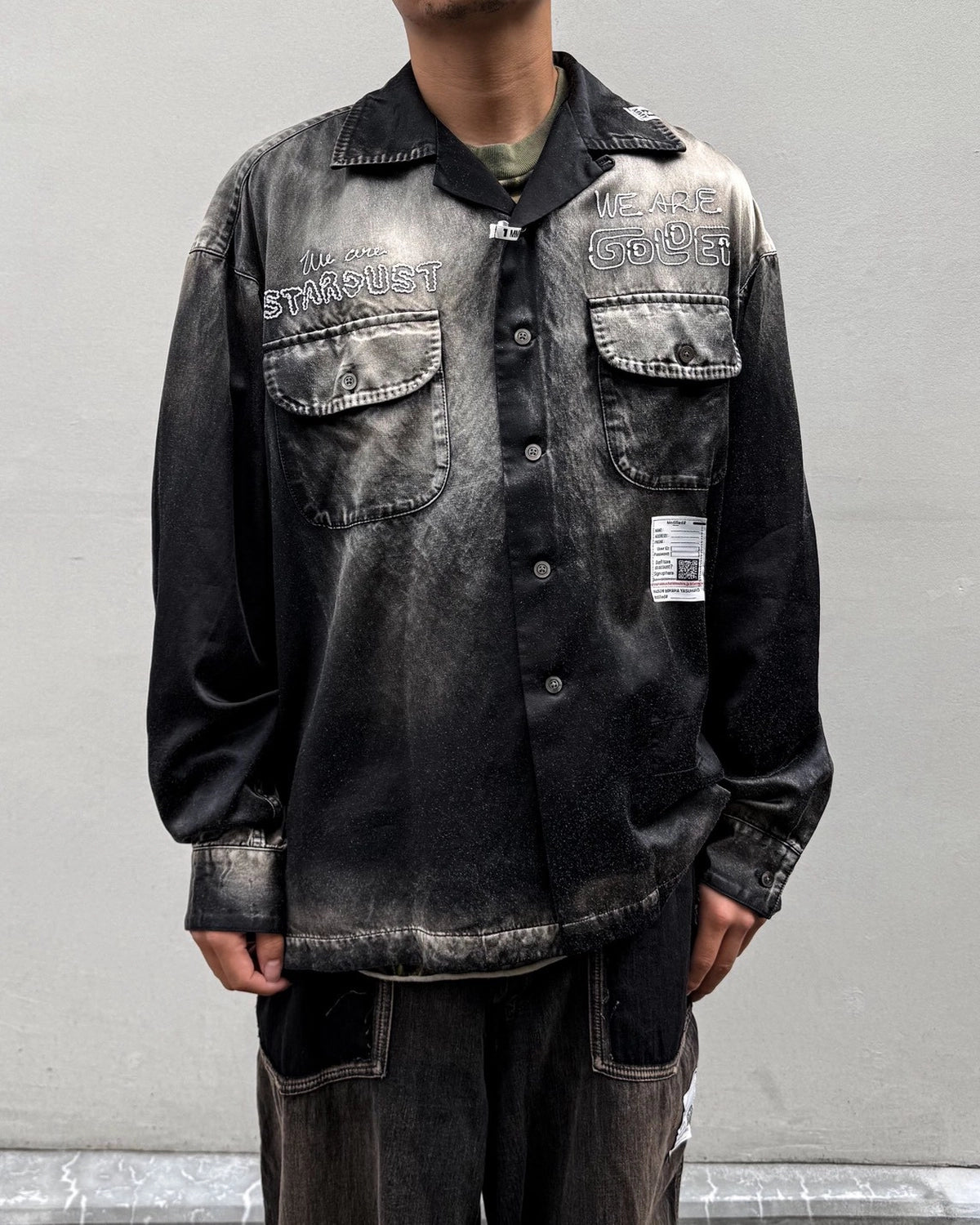 Maison MIHARA YASUHIRO の BLEECHED SATIN SHIRT (J17SH183)