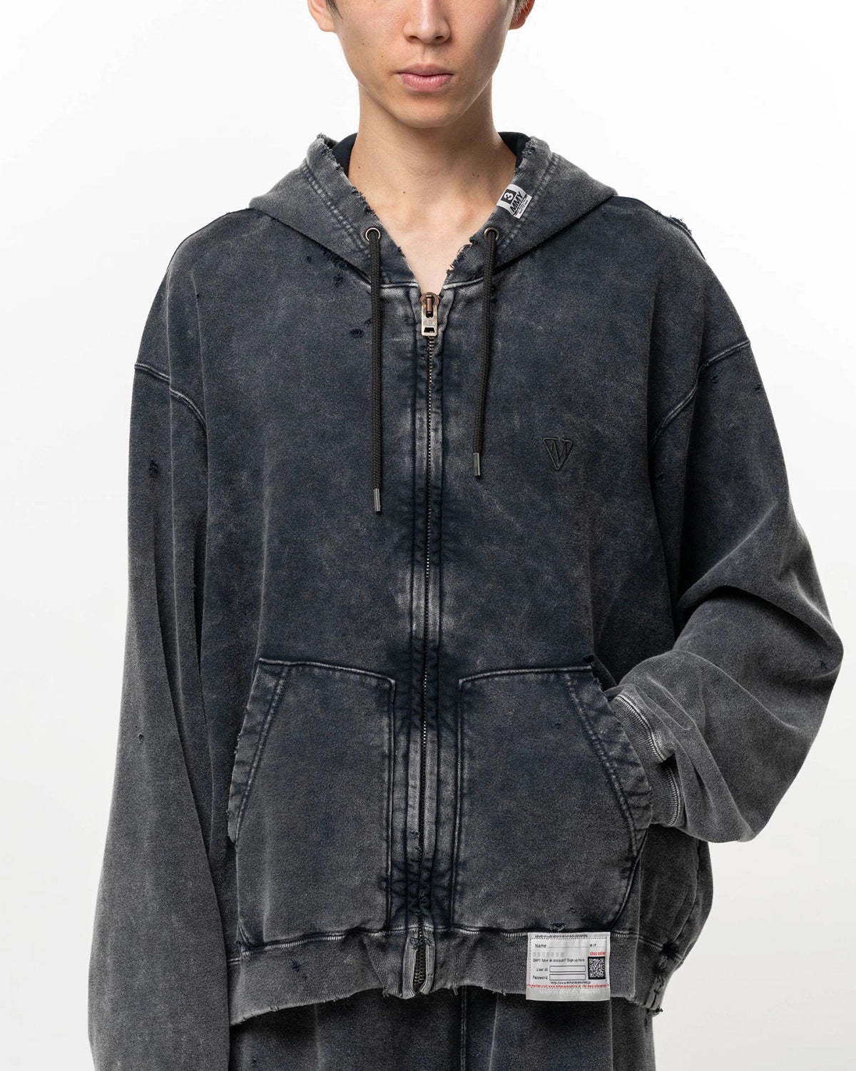 Maison MIHARA YASUHIRO の Bleached Zip-up Hoodie (A17PK541)