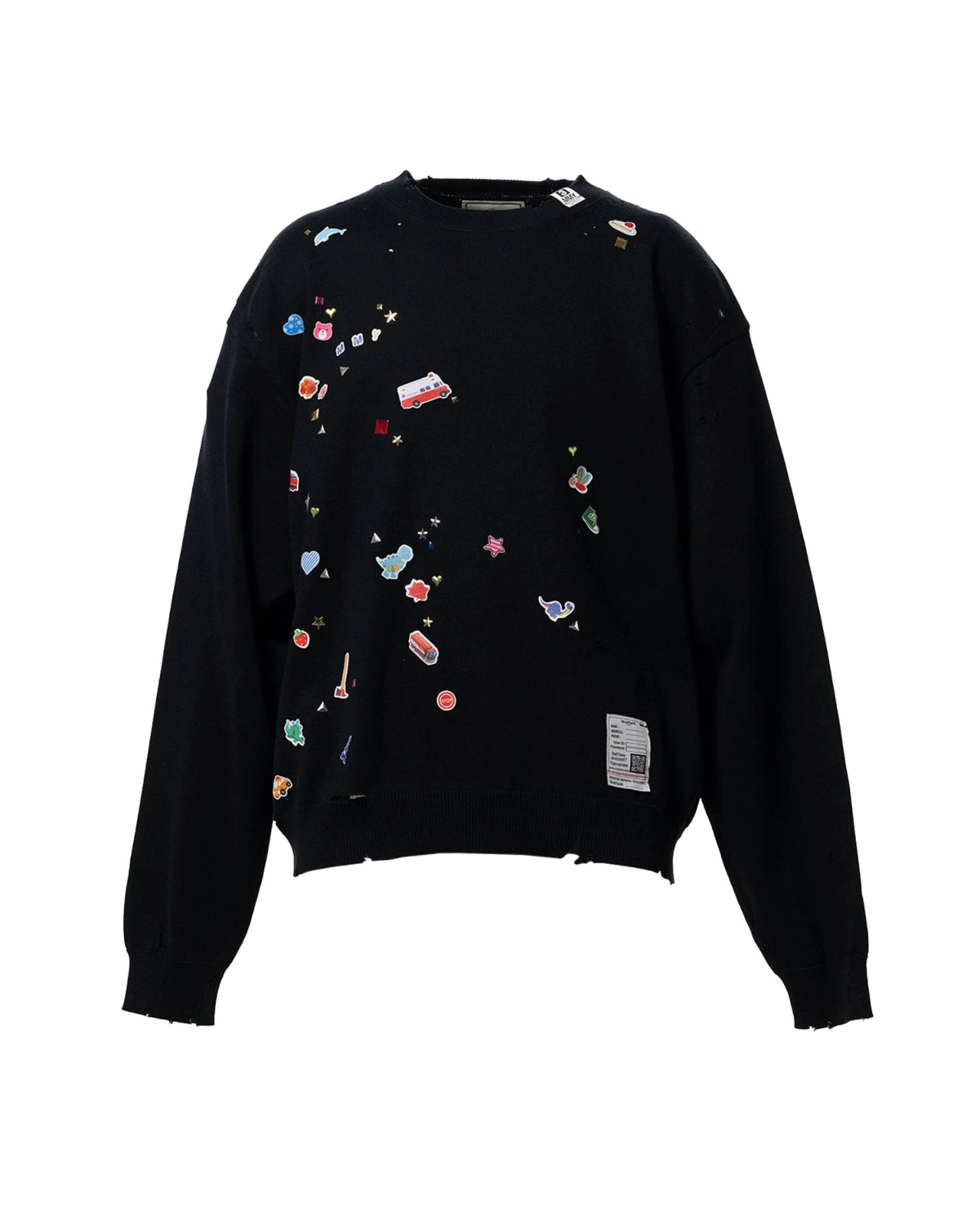 Maison MIHARA YASUHIRO の Kids Sticker Printed Knit Sweater (J16SW700)