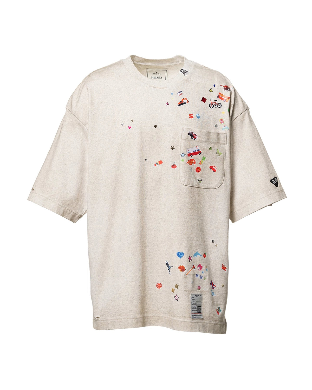 Maison MIHARA YASUHIRO の Kids Sticker Printed T-shirt (J16TS821)