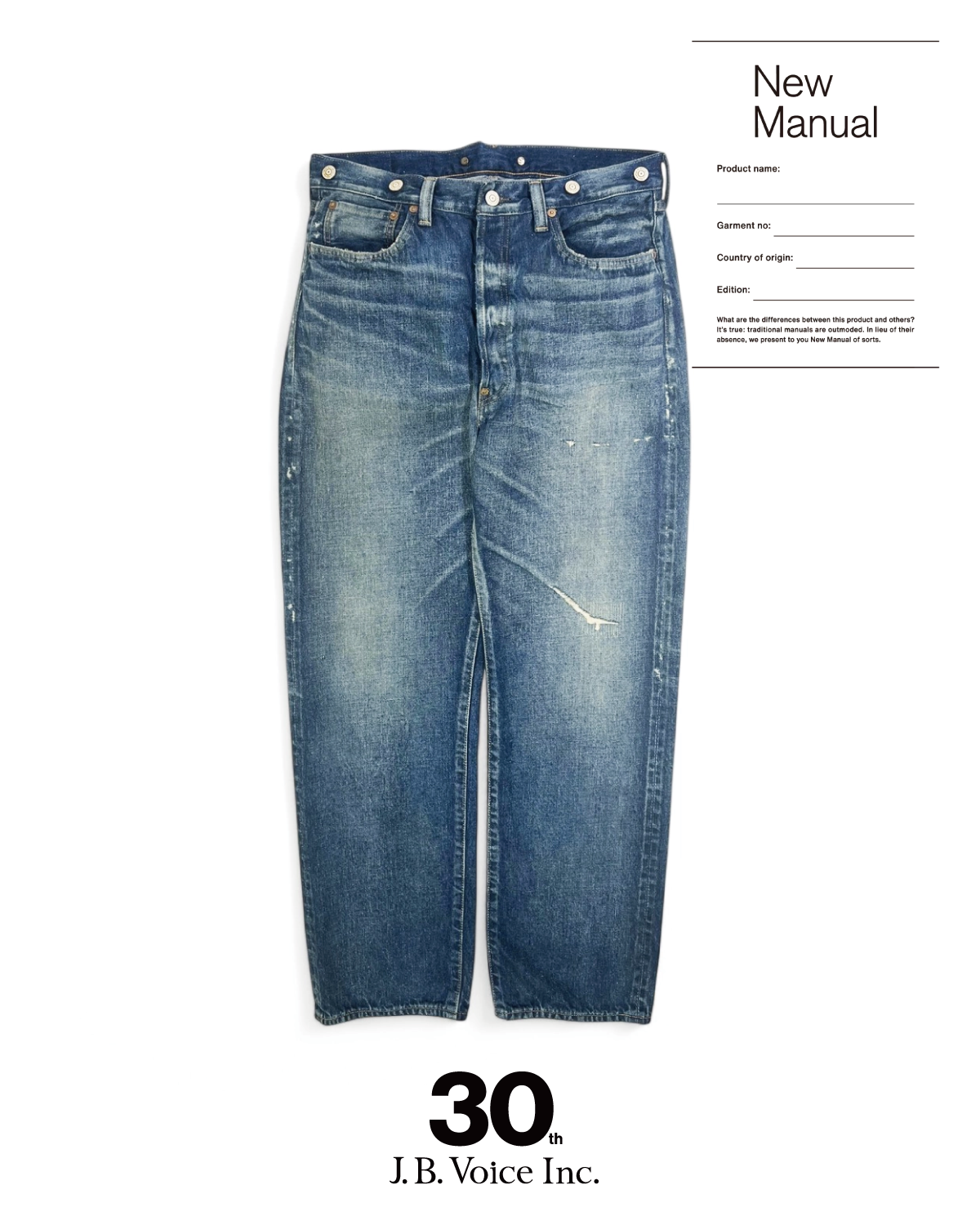 New Manual (※J.B VOICE EXCLUSIVE ) / #002 1942 LV JEANS (PT-JBV-0001)