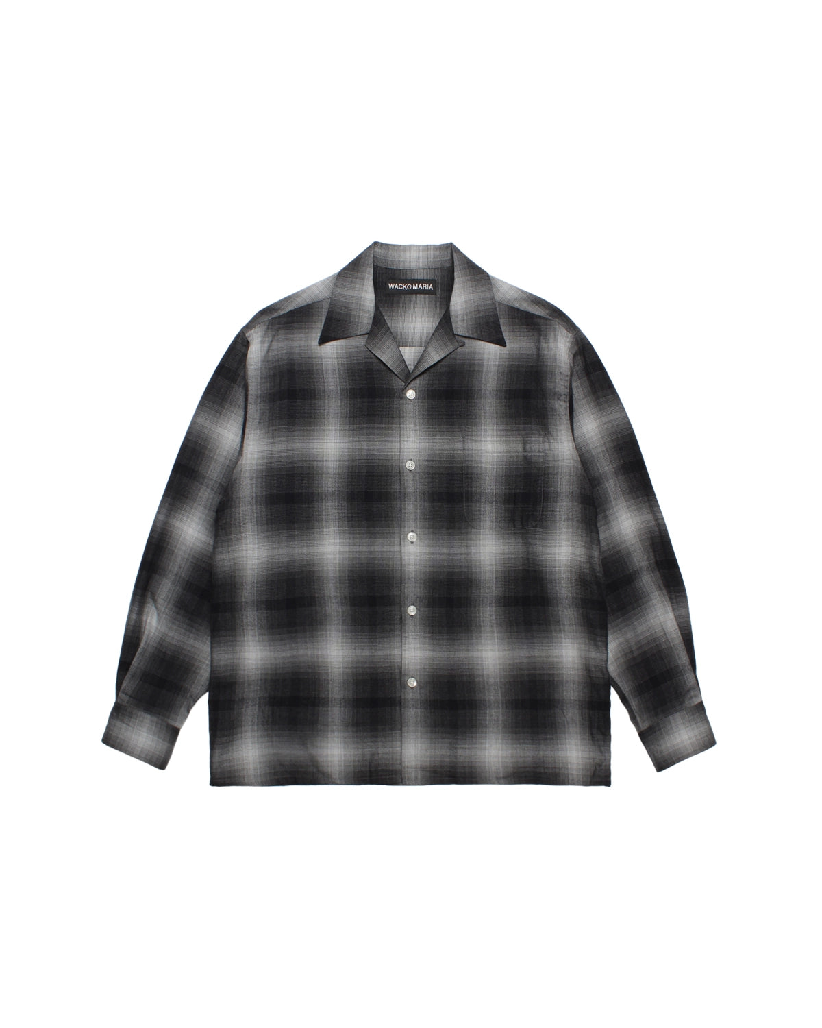 WACKO MARIA / OMBRE CHECK OPEN COLLAR SHIRT -TYPE-1- (26FWE-WMS-OC01)