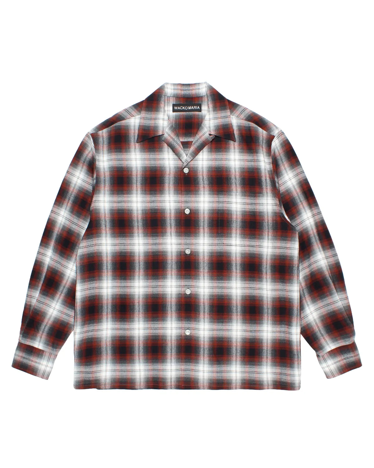 WACKO MARIA / OMBRE CHECK OPEN COLLAR SHIRT L/S -TYPE-1- (26SS-WMS-OC11)