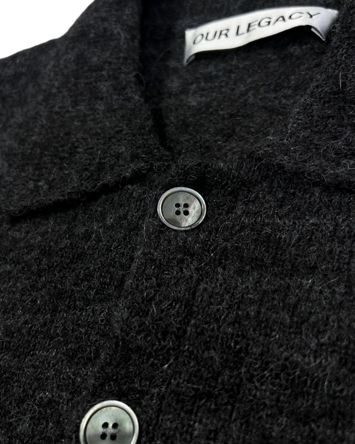 OUR LEGACY / EVENING POLO Charcoal Melange Fuzzy Alpaca (M2263EC)