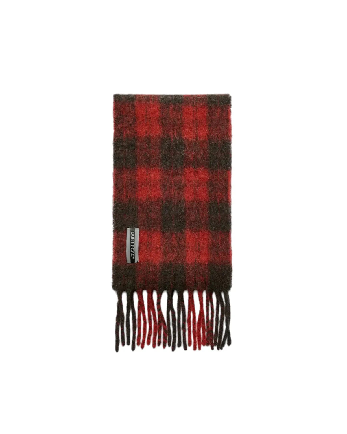 OUR LEGACY / ESTATE SCARF Burnt Red Plaid Fuzzy Alpaca | 公式通販