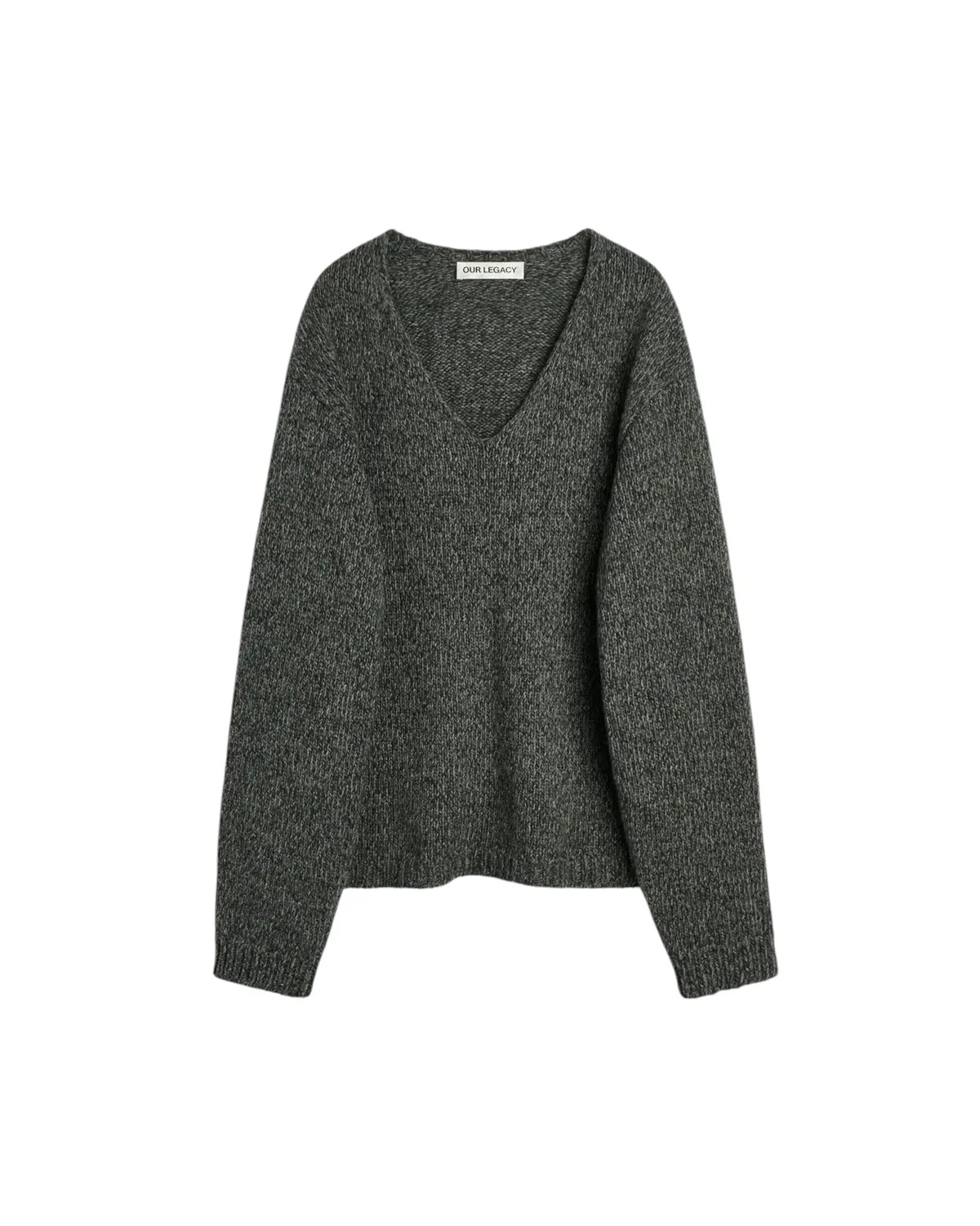 OUR LEGACY の LINK V-NECK Slub Twisted Ash Grey Wool (M4263LA)