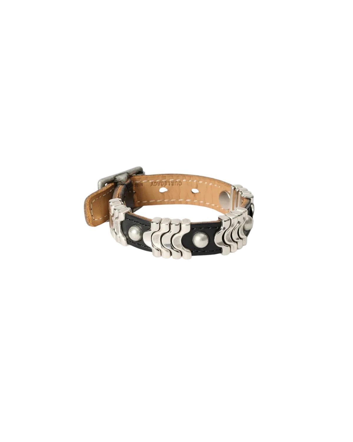 OUR LEGACY の WAVE BRACELET Black Chromexcel Leather (A4258WB)