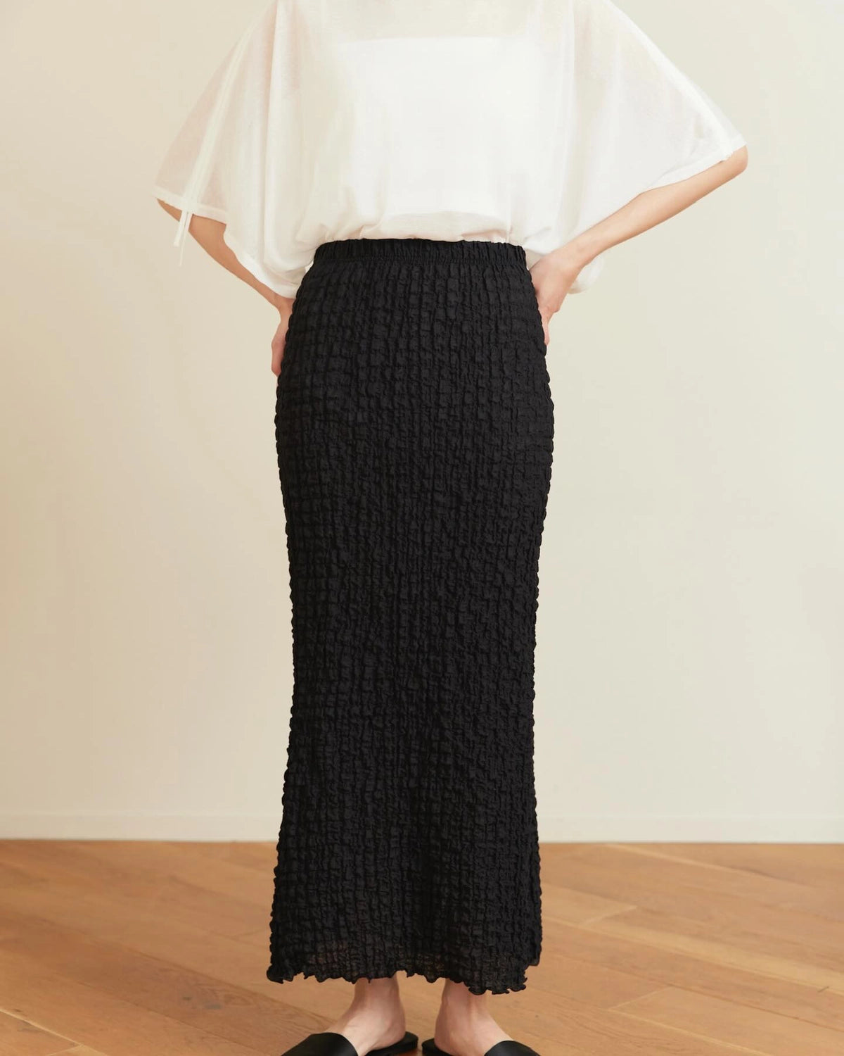 PHEENY の Shrink Frill Skirt (PS26-CS22)