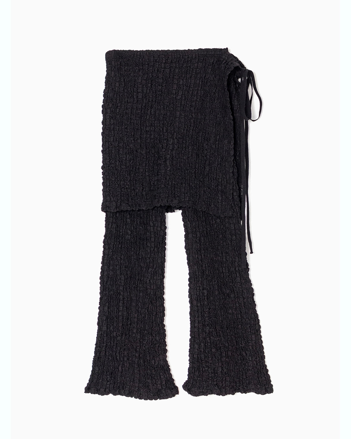 PHEENY（フィーニー） / Shrink Lace Apron-Layered Flare Pants |公式