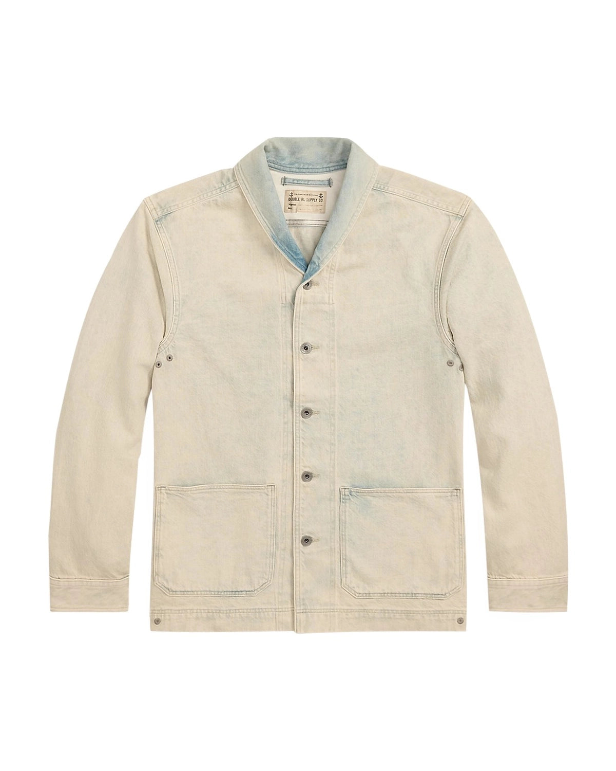 RRL の ウォッシュド インディゴ セルビッジ デニム オーバーシャツ (1441MNRRWOV16820358)