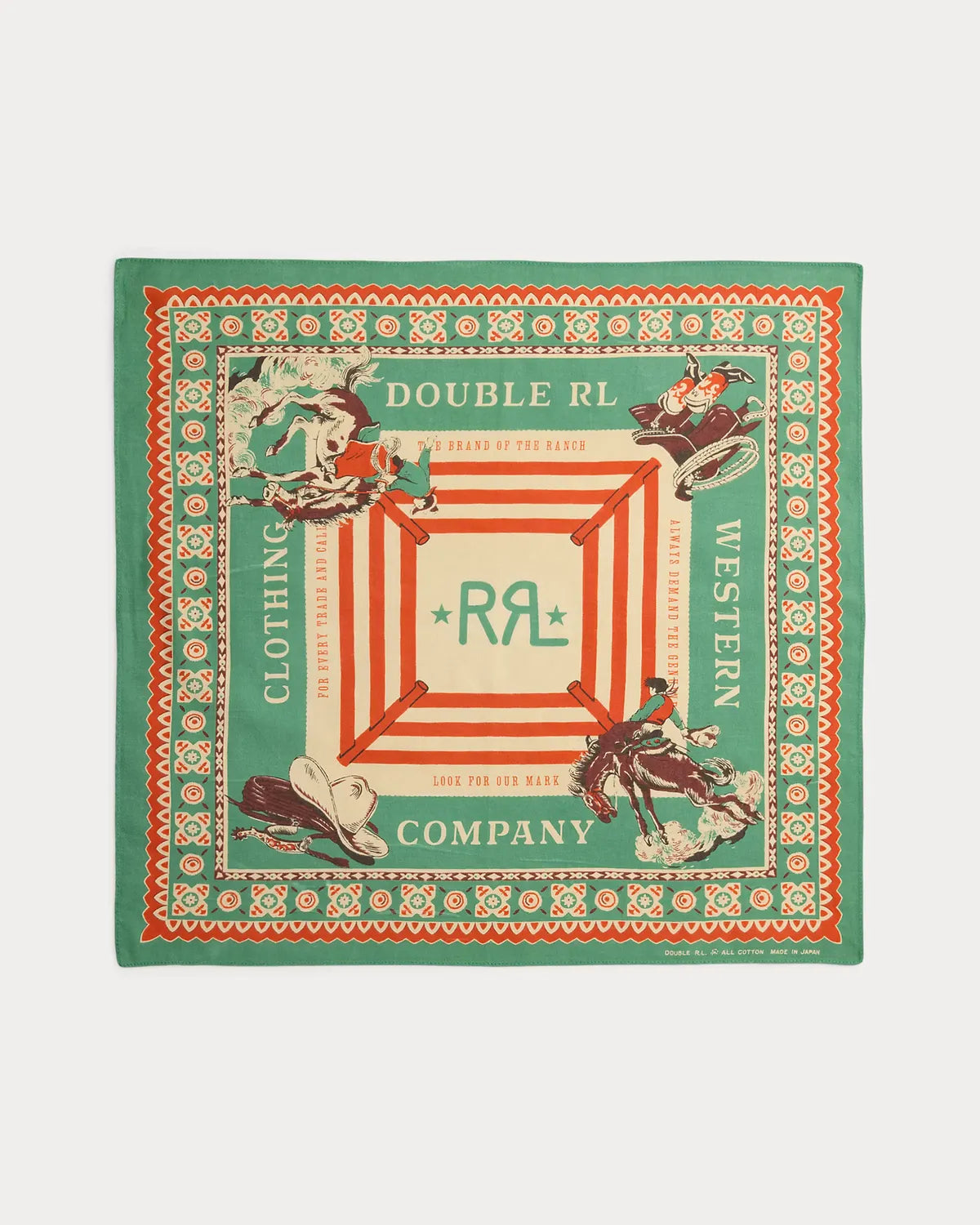 RRL (ダブルアールエル) ウエスタンプリント コットン バンダナ Save