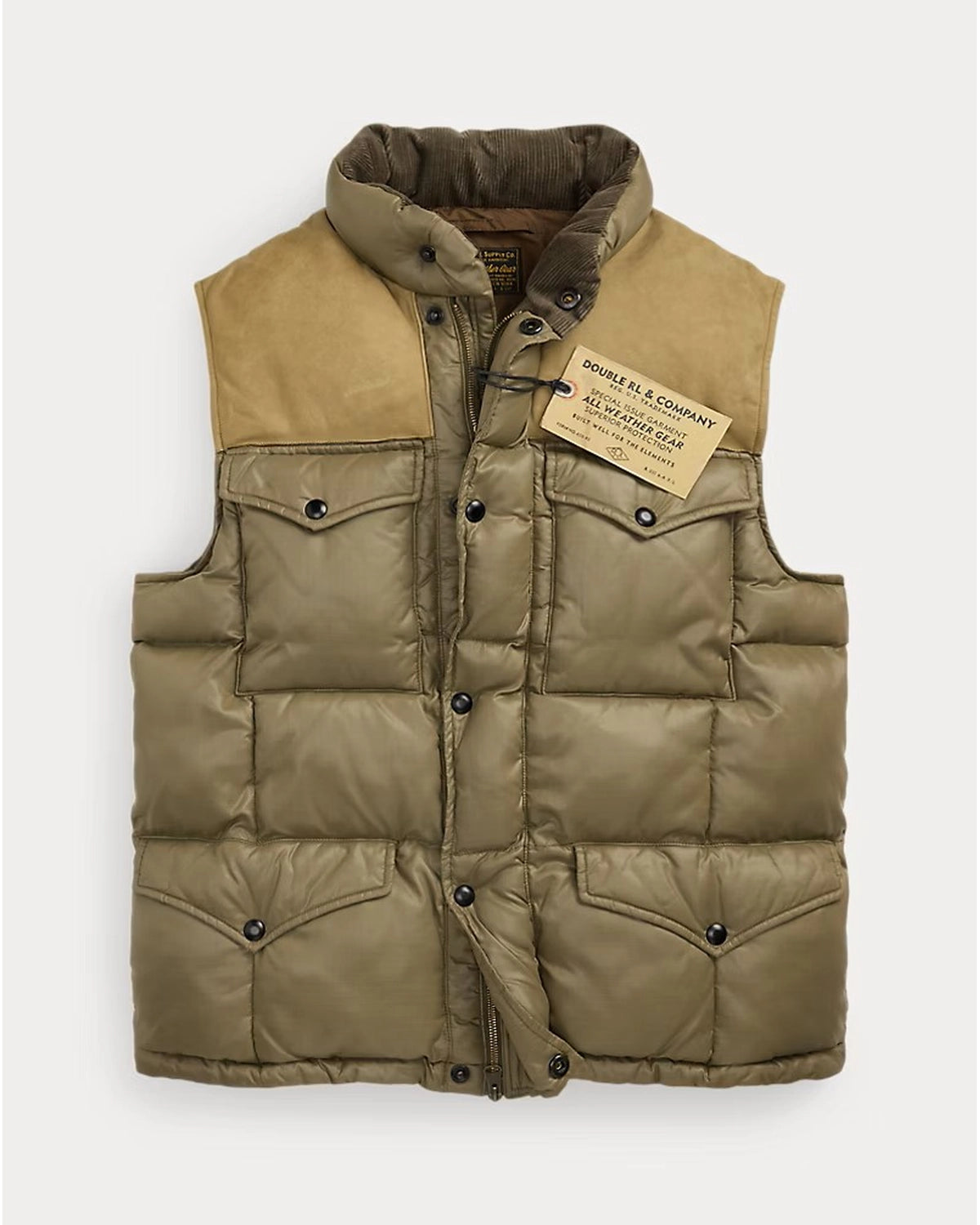 RRL 24AW ダウンベスト　M　レザーヨーク キルテッド ベスト RRL (ダブルアールエル) レザーヨーク キルテッド リップストップ