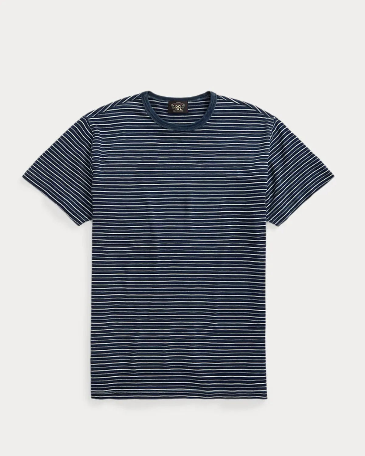 RRL (ダブルアールエル) インディゴ ストライプド ジャカード Tシャツ RRL (ダブルアールエル) インディゴ ストライプド ジャカード Tシャツ