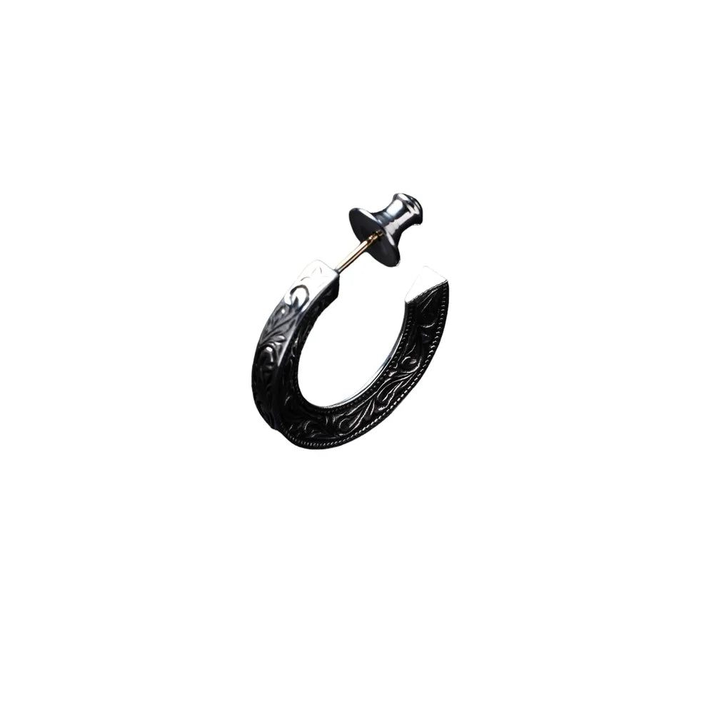 ANTIDOTE BUYERS CLUB/ENGRAVED HOOP EARRING(SINGLE)