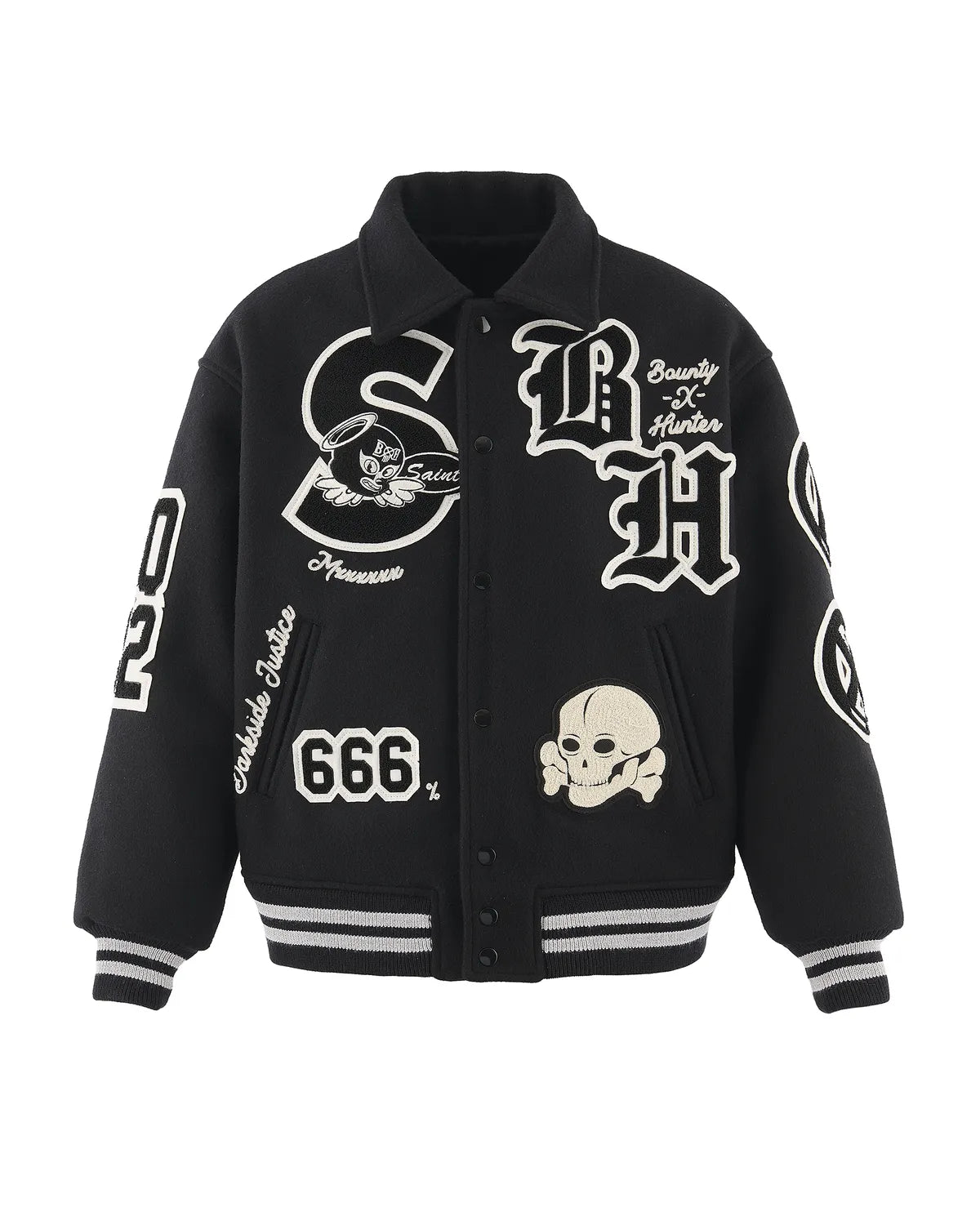 ©︎SAINT Mxxxxxx × BOUNTY HUNTER の BH_VARSITY JKT / SNTHUNTER (SM-MK8-0000-C34)