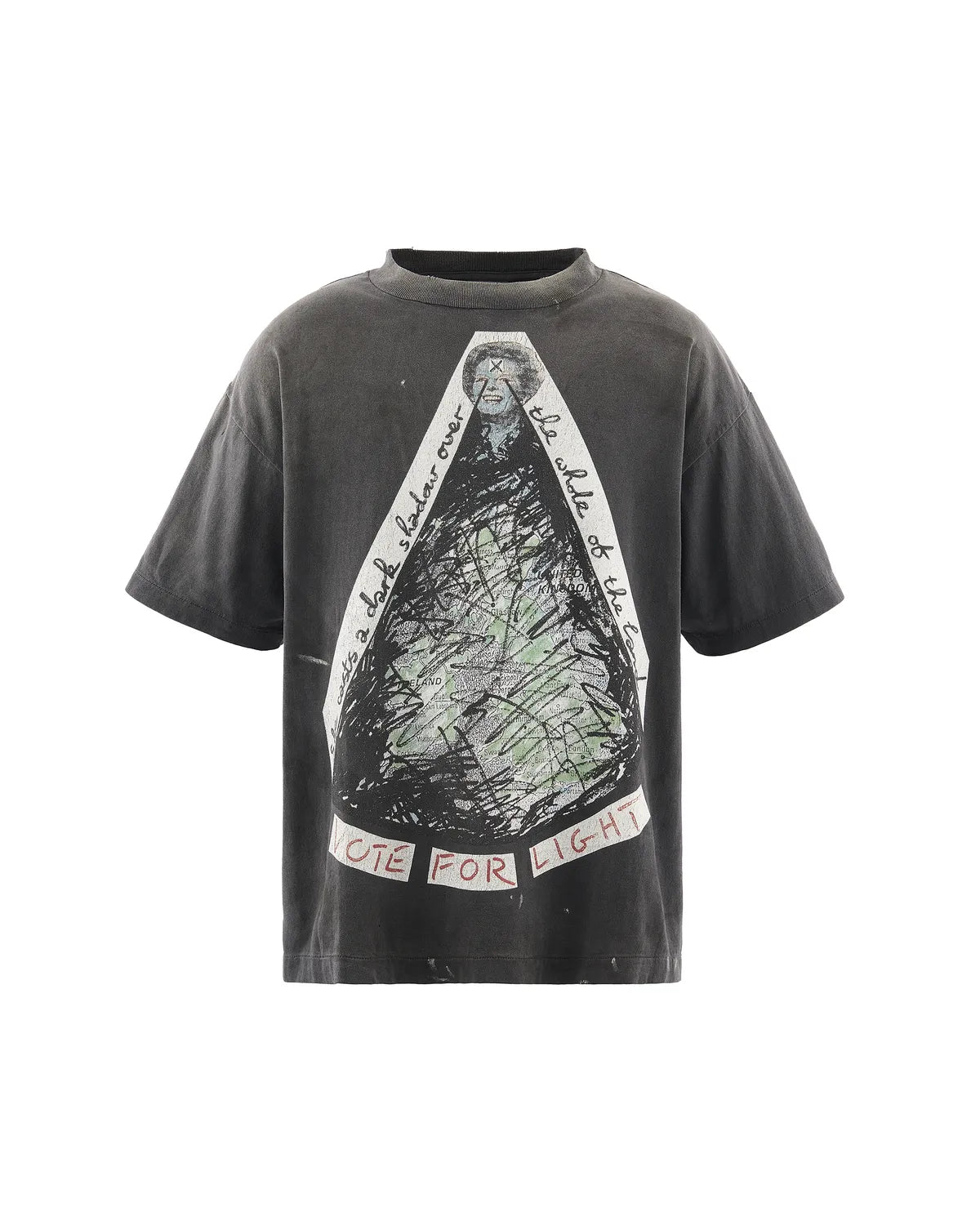 ©︎SAINT Mxxxxxx × Jamie Reid の JR_SS T-SHIRT / VOTE F LIGHT (SM-MK8-0000-C01)