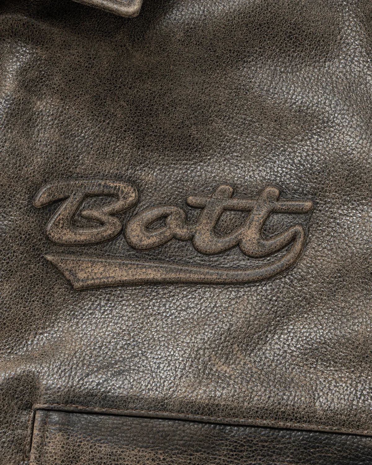 BoTT / Script Logo Cracked Leather Jacket