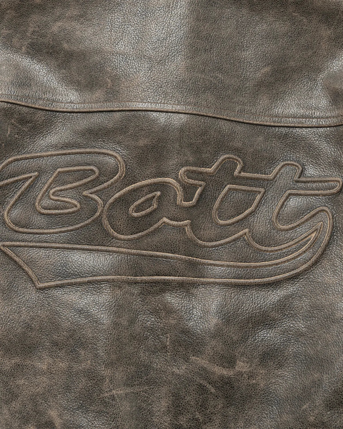 BoTT / Script Logo Cracked Leather Jacket