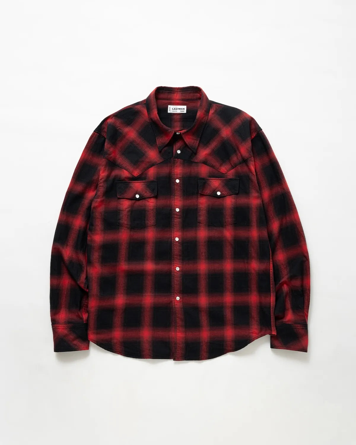 LASTMAN / OMBRE PLAID WESTERN SHIRTS -L/S- (251LM-SH03)