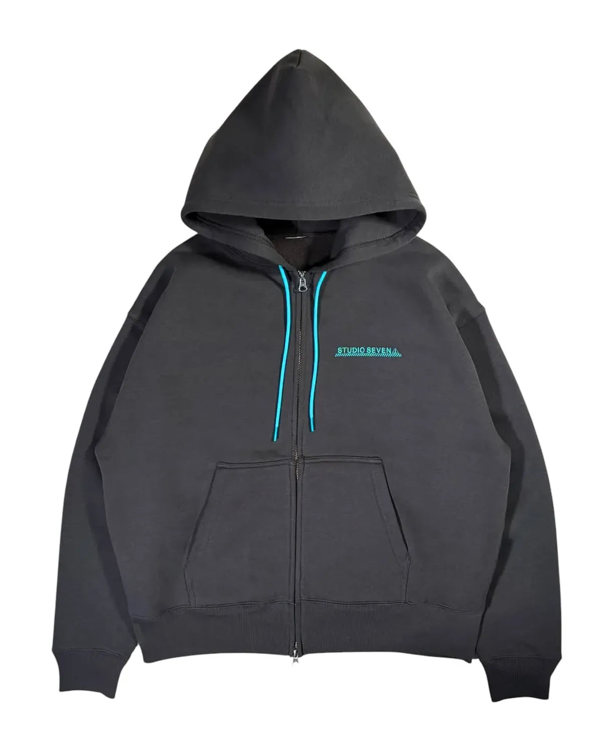 STUDIO SEVEN (スタジオ セブン) / BACK CAUTION LOGO ZIP HOODIE