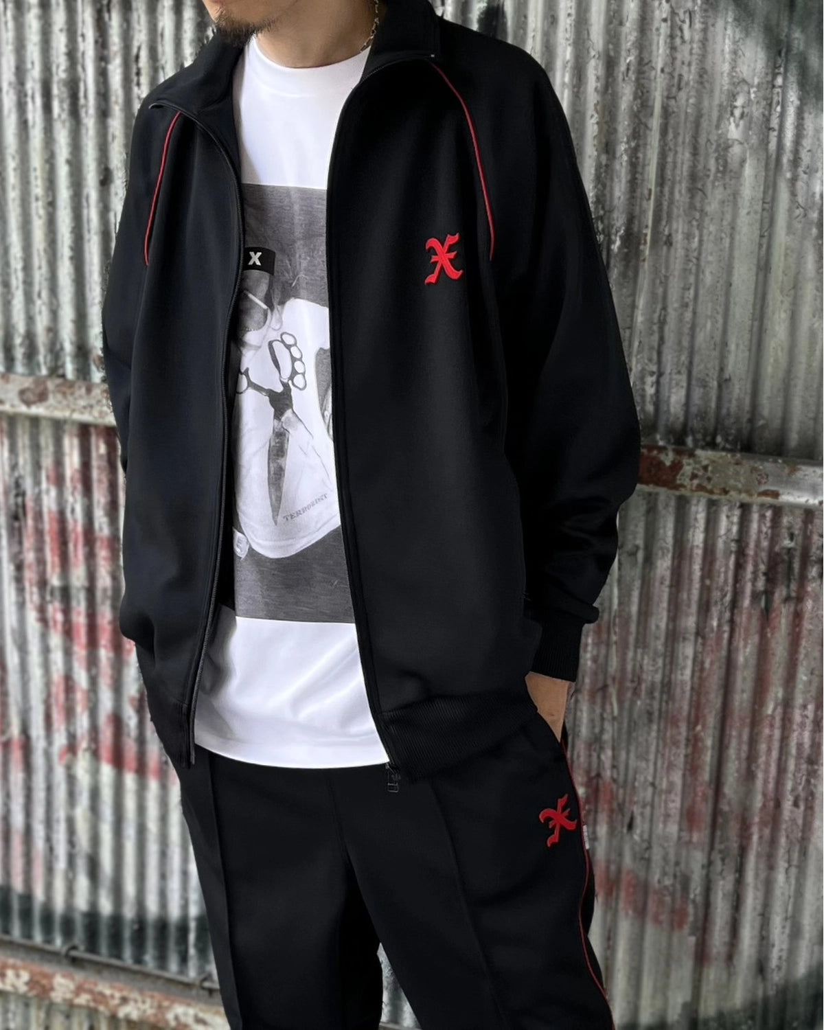 GOD SELECTION XXX / Initial Logo Piping Track Jacket (GX-S26-CS-10)