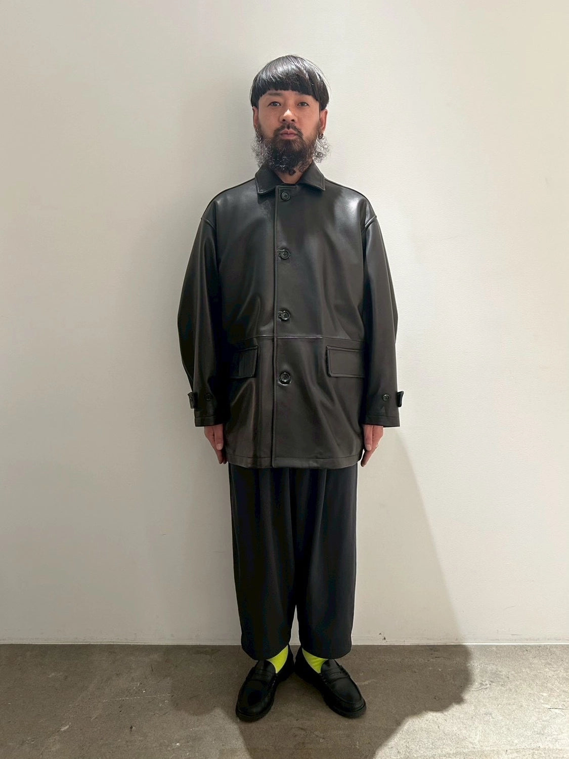 Graphpaper / Lamb Leather Car Coat (GM261-10403)