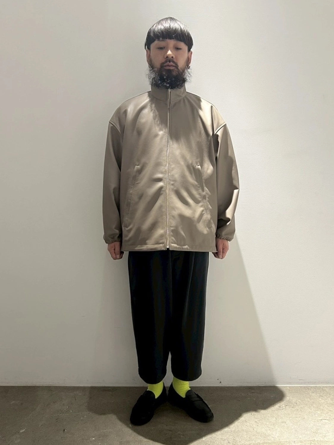 Graphpaper / Lamb Leather Track Jacket (GM261-30404)