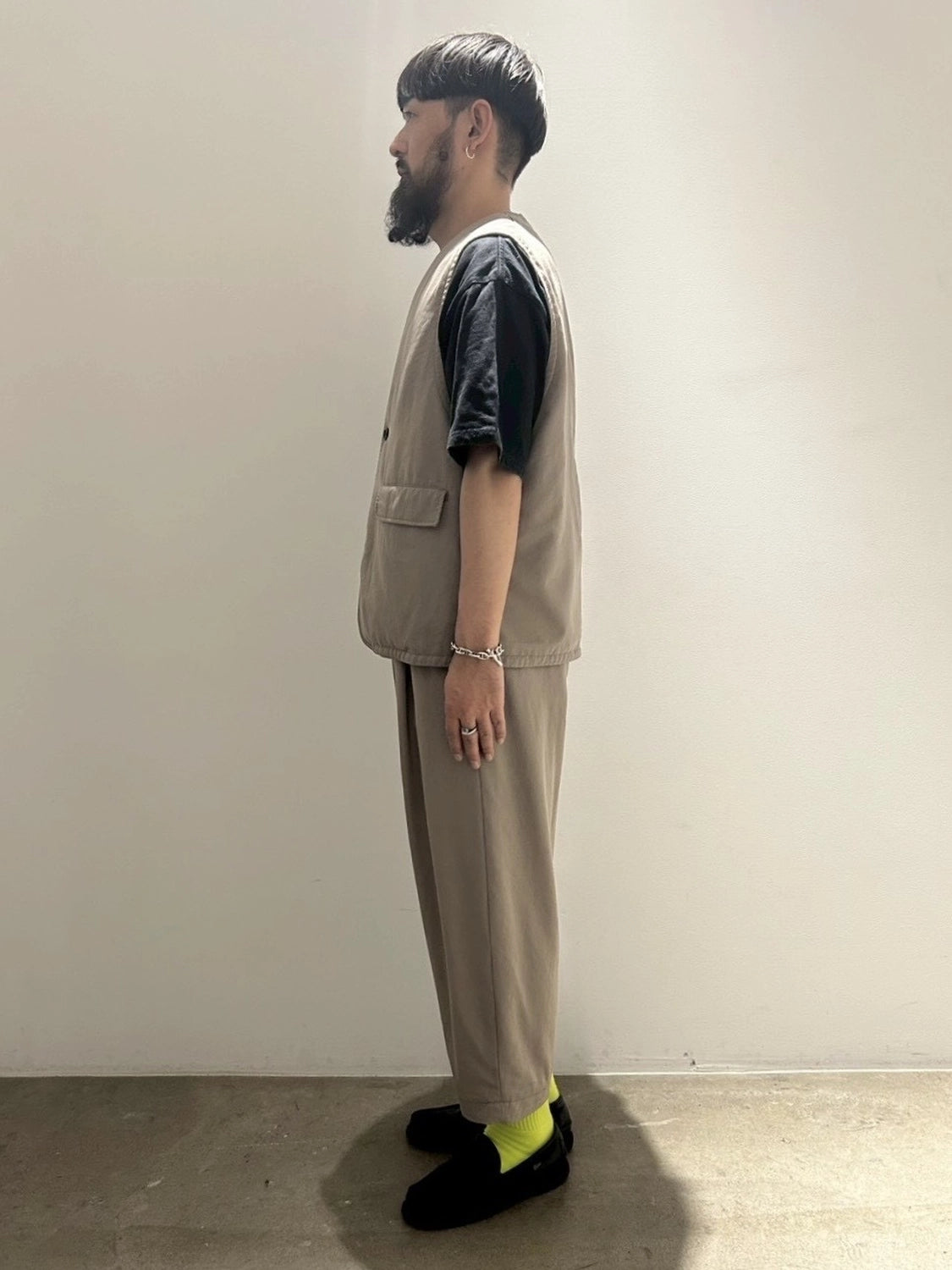 Graphpaper / Fulled Wool Twill Adjustable Vest (GM261-30341)