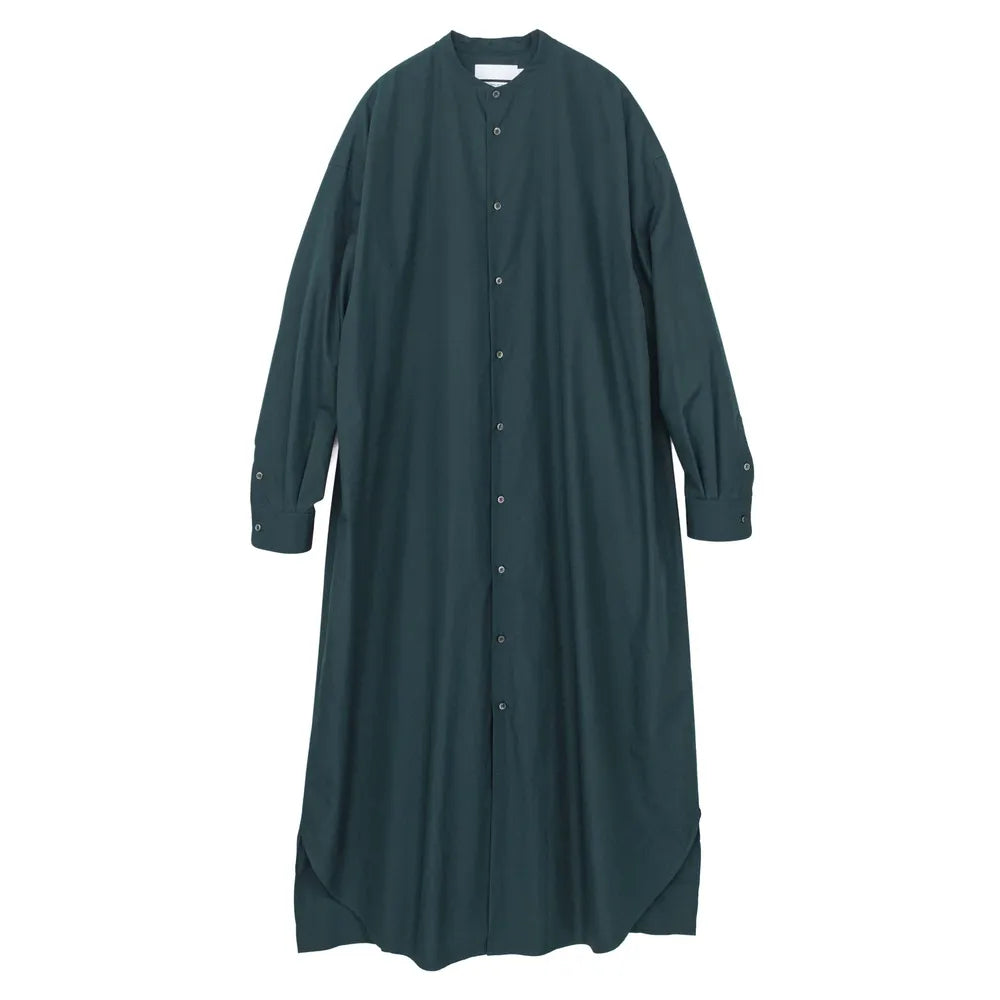 Graphpaper / High Count Broad Oversized Band Collar Shirt Dress (GL251-60284B)