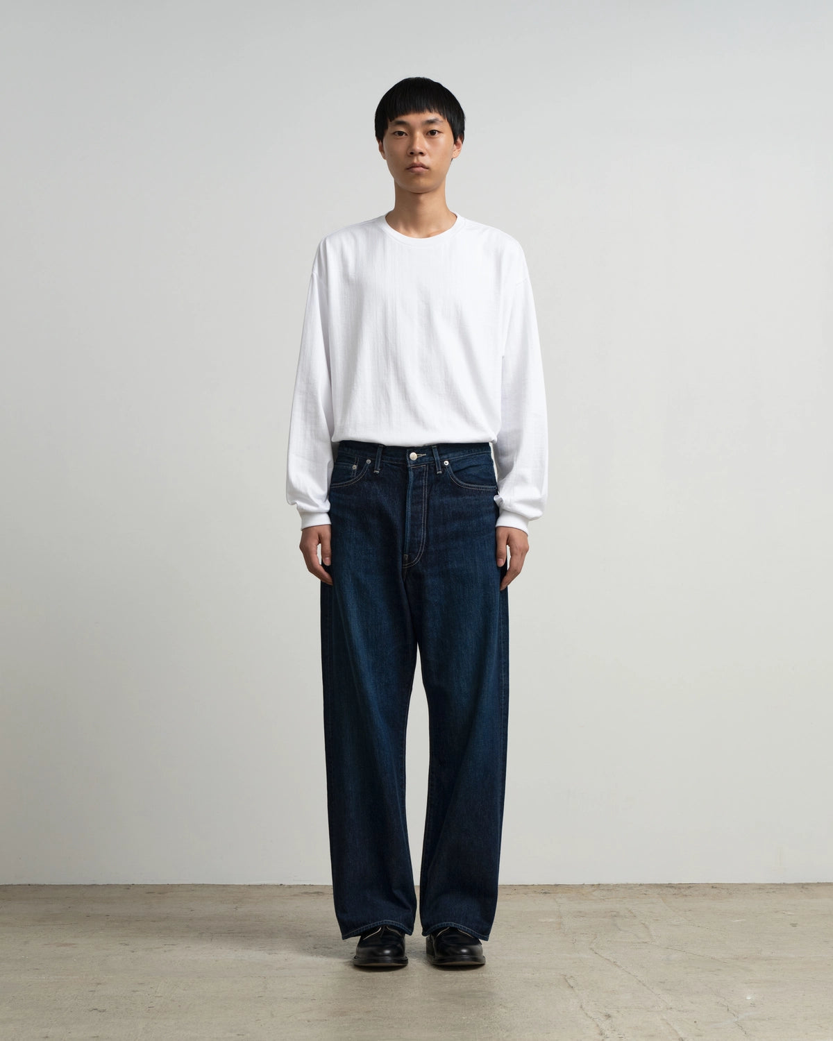 Graphpaper / Selvage Denim Five Pocket Wide Straight Pants (GU263-40059DB)
