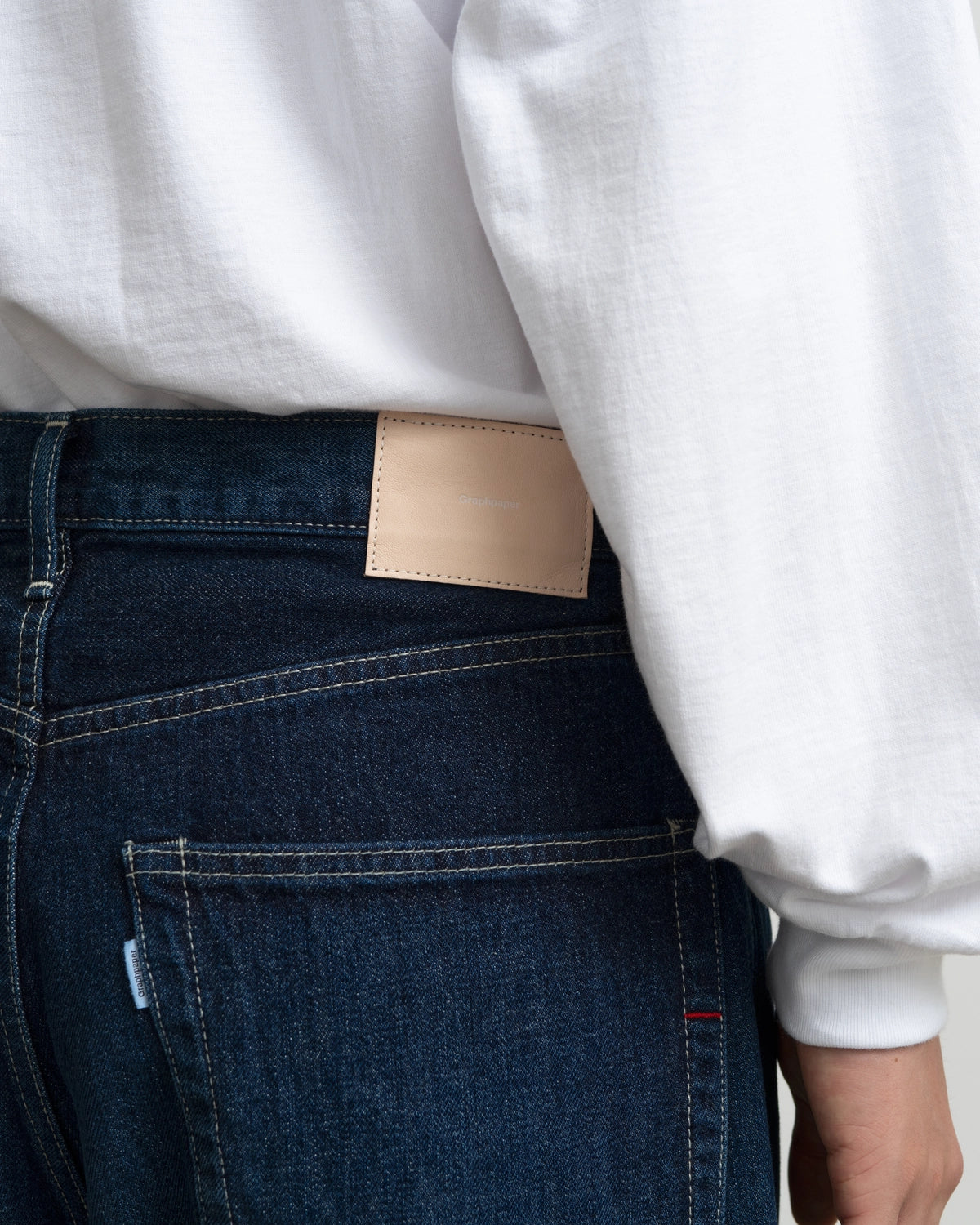 Graphpaper / Selvage Denim Five Pocket Wide Straight Pants (GU263-40059DB)