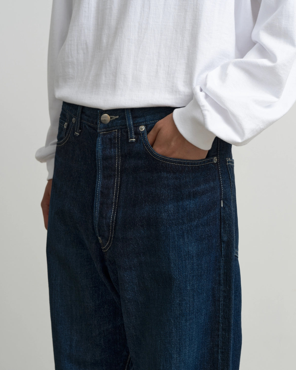 Graphpaper / Selvage Denim Five Pocket Wide Straight Pants (GU263-40059DB)