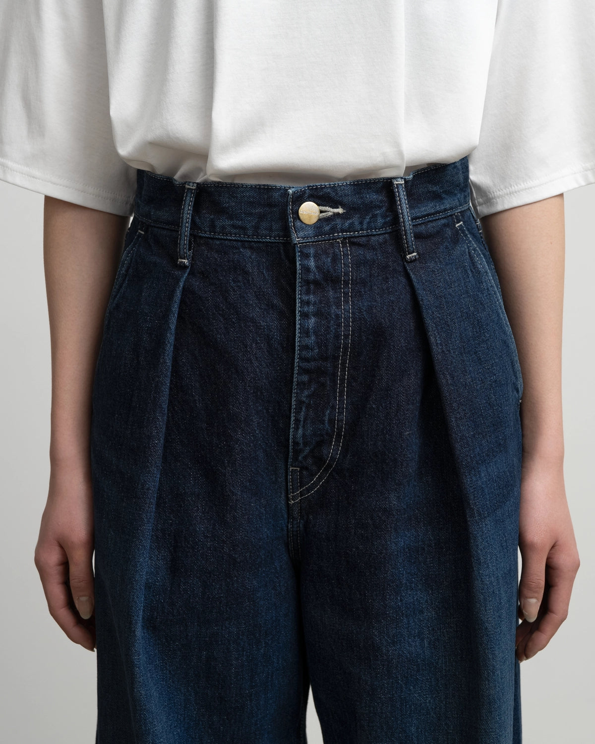 Graphpaper / Selvage Denim Two Tuck Wide Pants (GL263-40062DB)