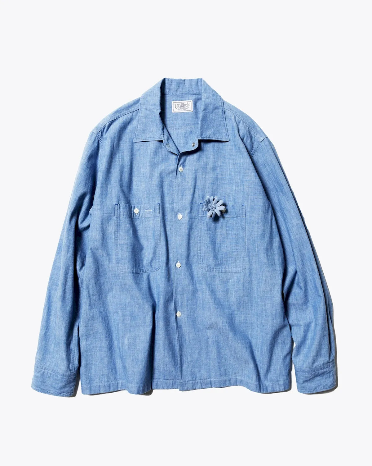 Unlikely の Unlikely Open Collar Work Chambray with Flower (U25S-11-0002)