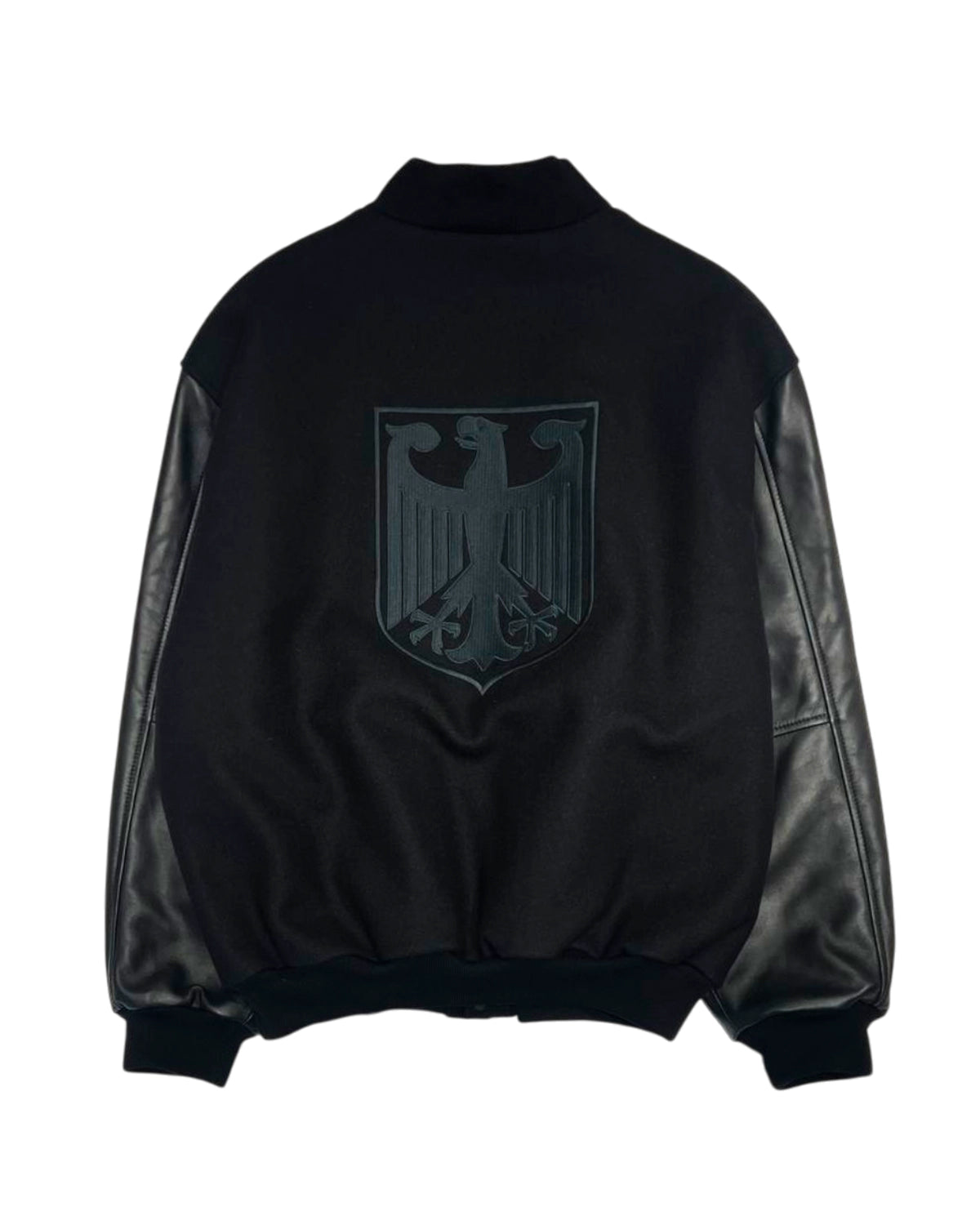 VETEMENTS / BIKER CROSS EMBROIDEREDVARSITY JACKET (ME76OJ015B)