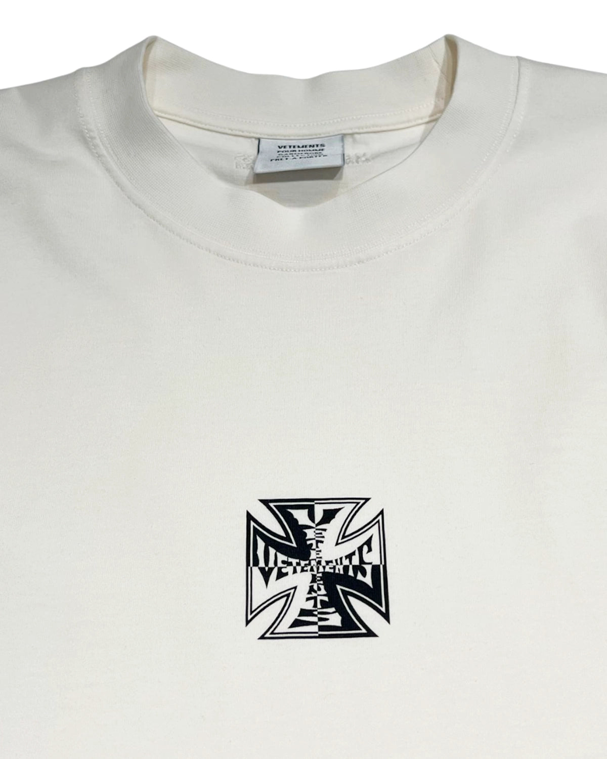 VETEMENTS / BIKER CROSS LOGO T-SHIRT (ME76TR162B)