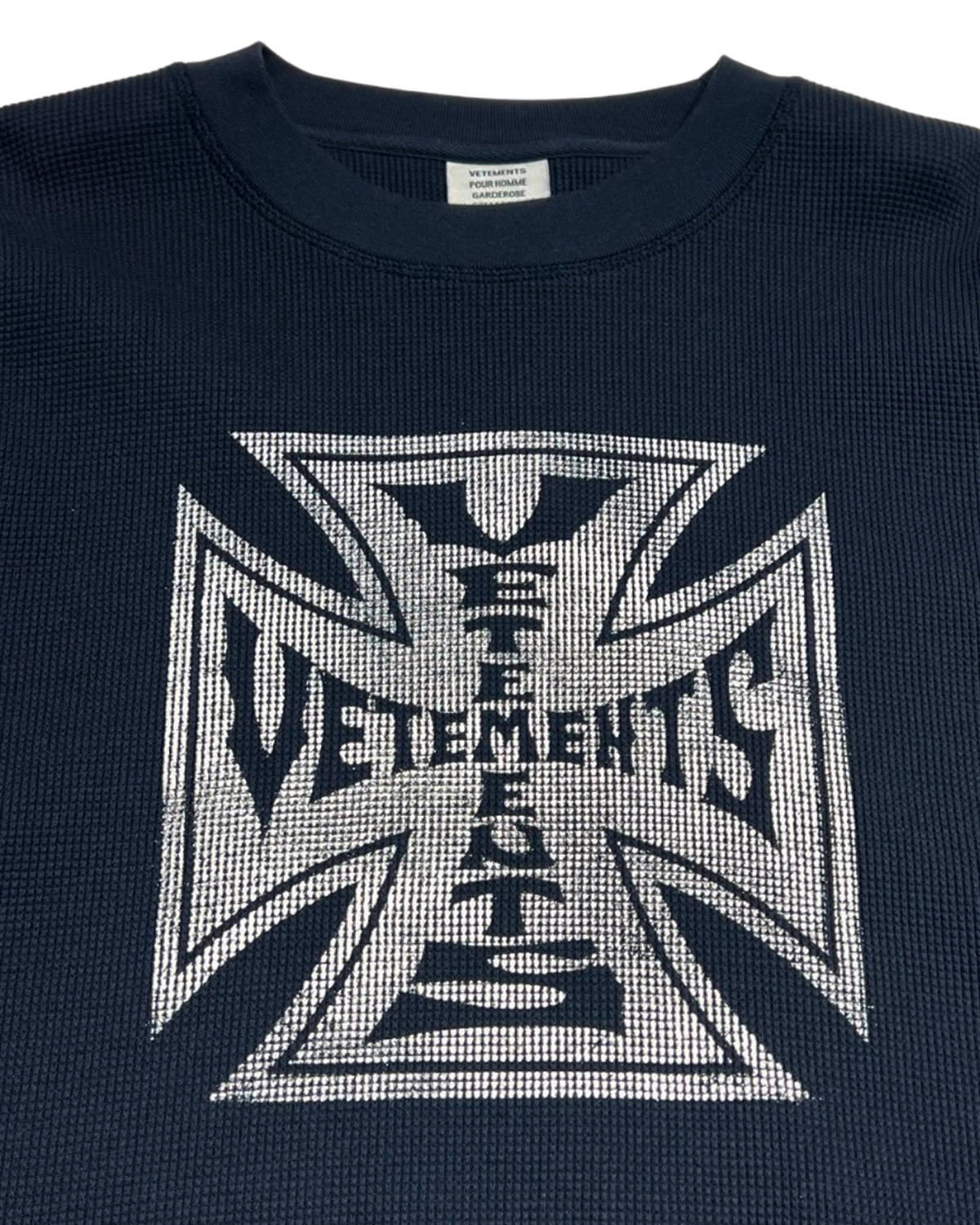 VETEMENTS / BIKER CROSS WAFFLE LONGSLEEVE (ME76LS181G)