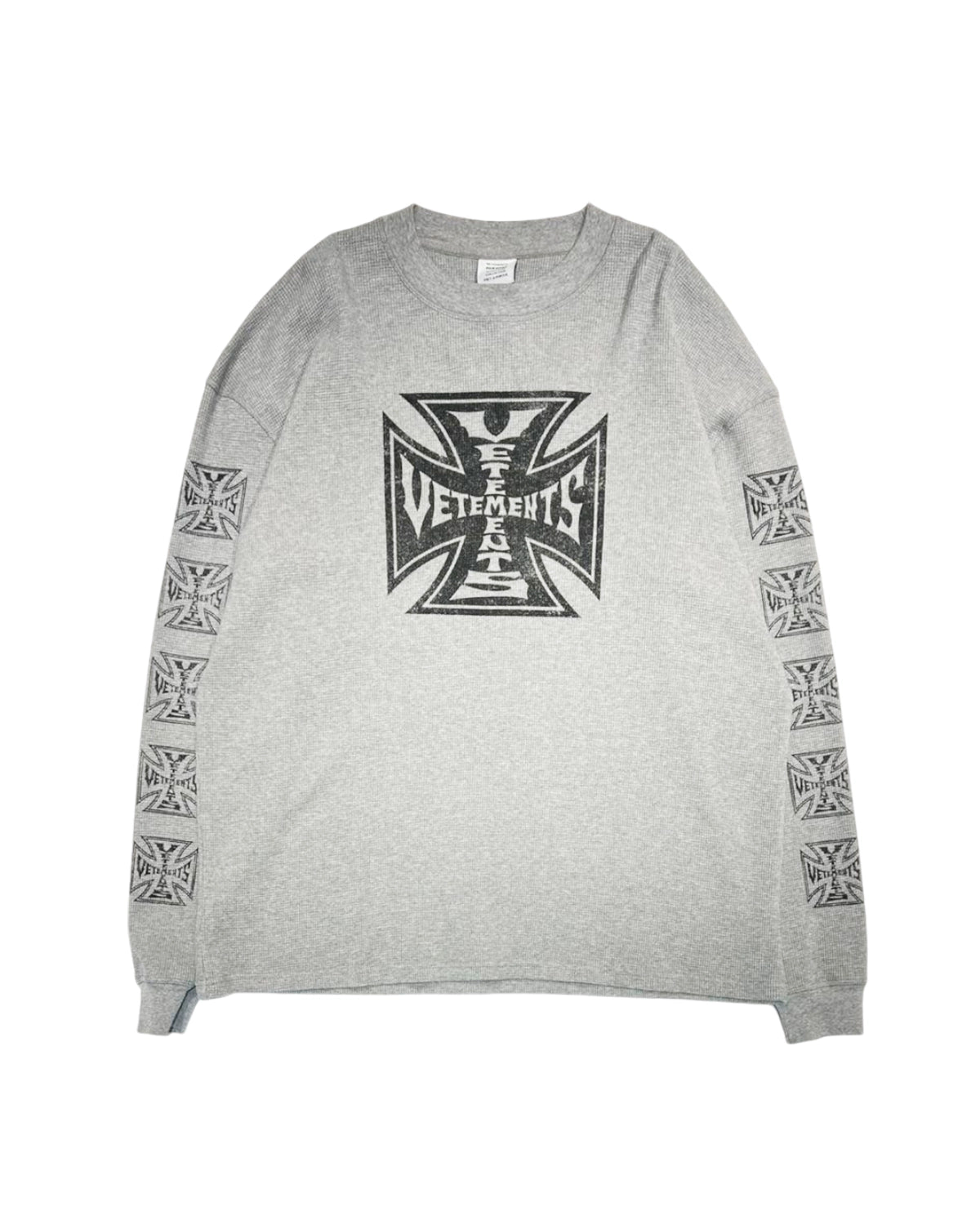 VETEMENTS の BIKER CROSS WAFFLE LONGSLEEVE (ME76LS181G)