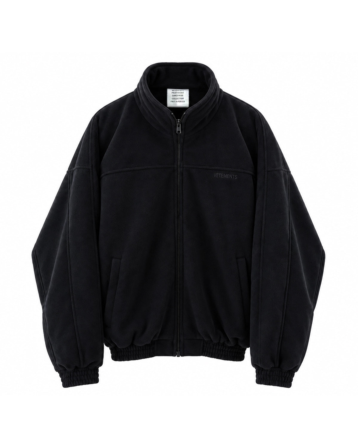 VETEMENTS の BLACK OUT FLEECE JACKET (MH27TJ110B)