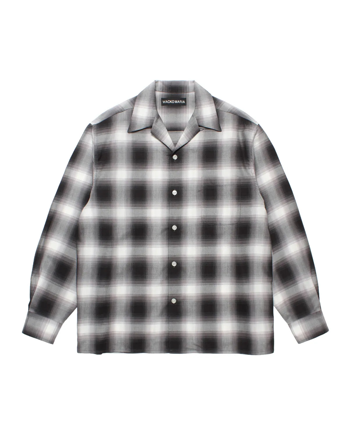 WACKO MARIA の OMBRE CHECK OPEN COLLAR SHIRT (25FW-WMS-OC06)