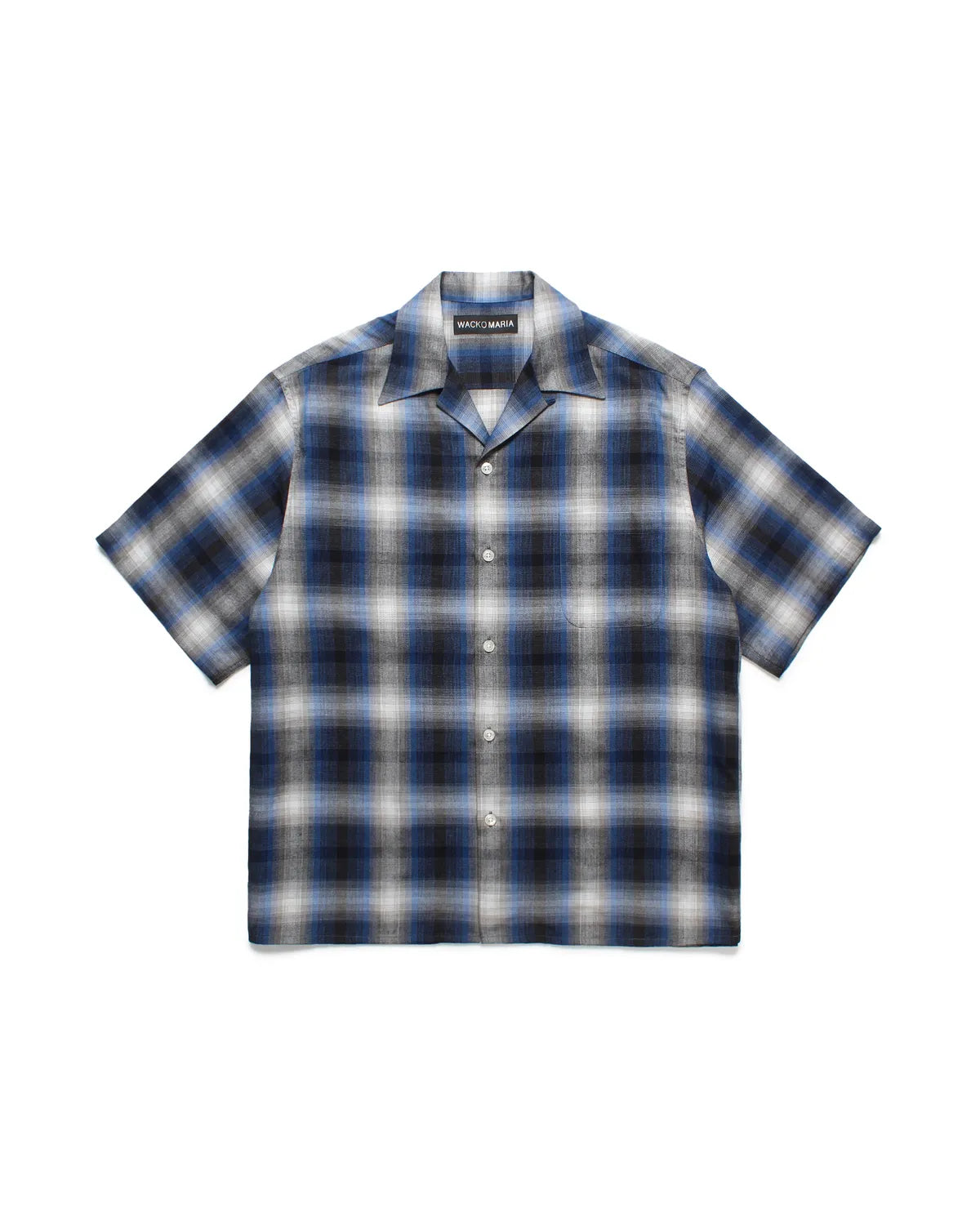 WACKO MARIA の OMBRE CHECK OPEN COLLAR SHIRT (25SS-WMS-OC03)