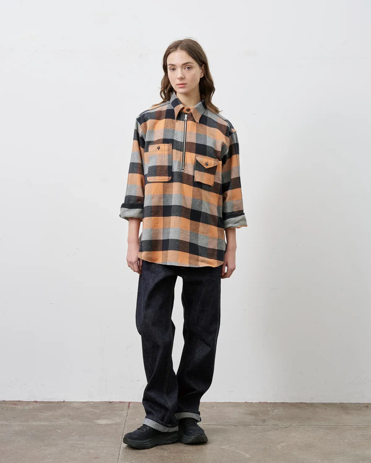 BIG YANK / Y1936 H-ZIP FLANNEL CHECK SHIRT (602-262-03)