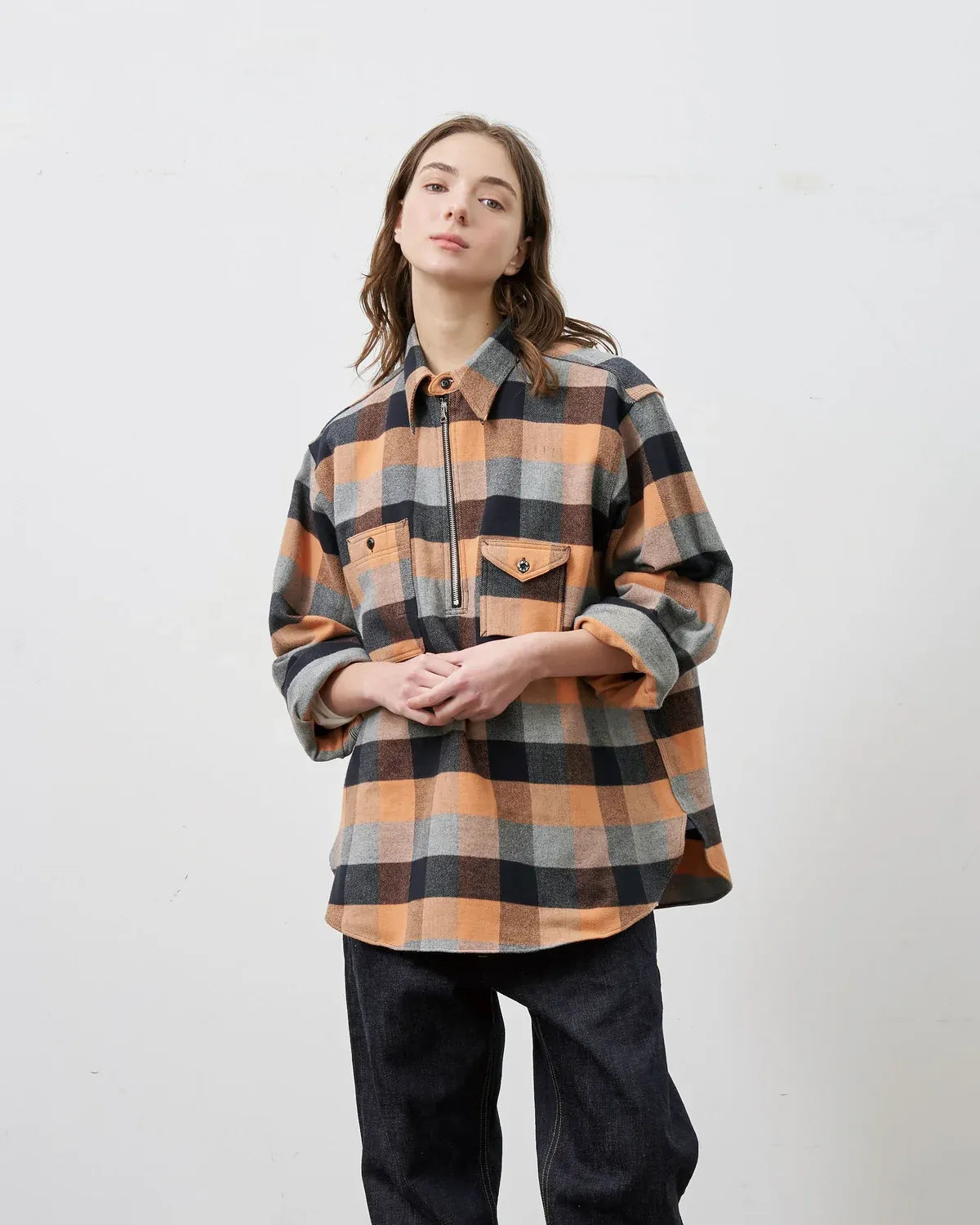 BIG YANK / Y1936 H-ZIP FLANNEL CHECK SHIRT (602-262-03)