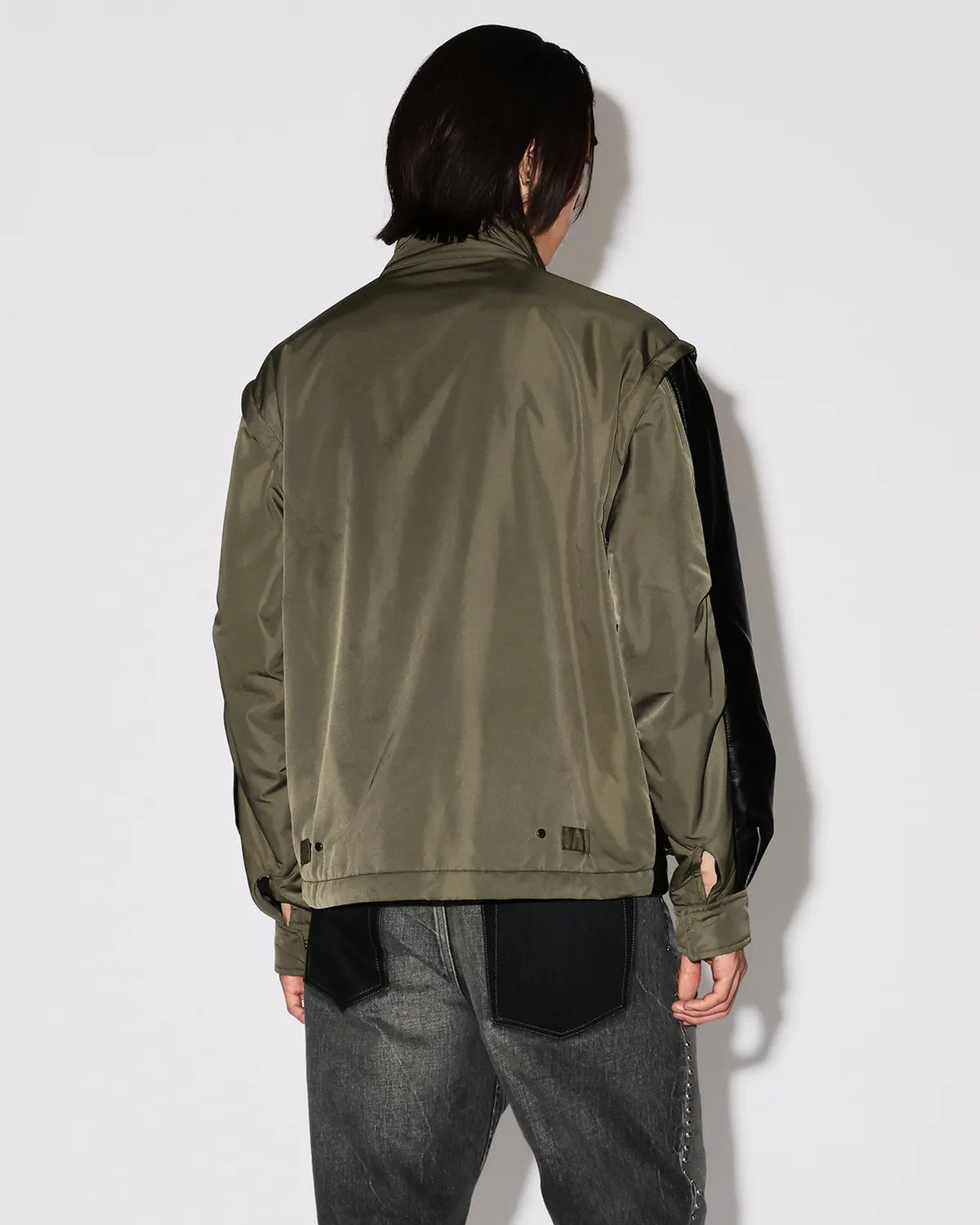 AMBUSH® / FAKE LEATHER BACK NYLON JACKET (12115637)