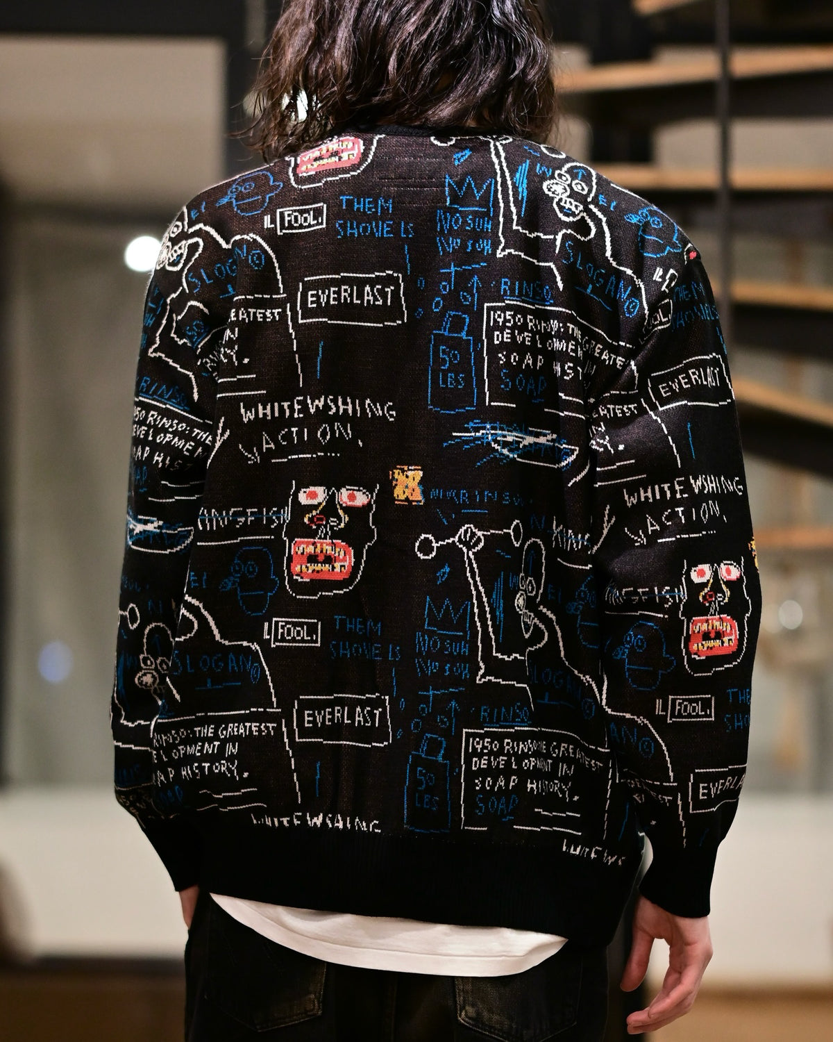 WACKO MARIA × JEAN-MICHEL BASQUIAT / CARDIGAN (BASQUIAT-WM-KN14)