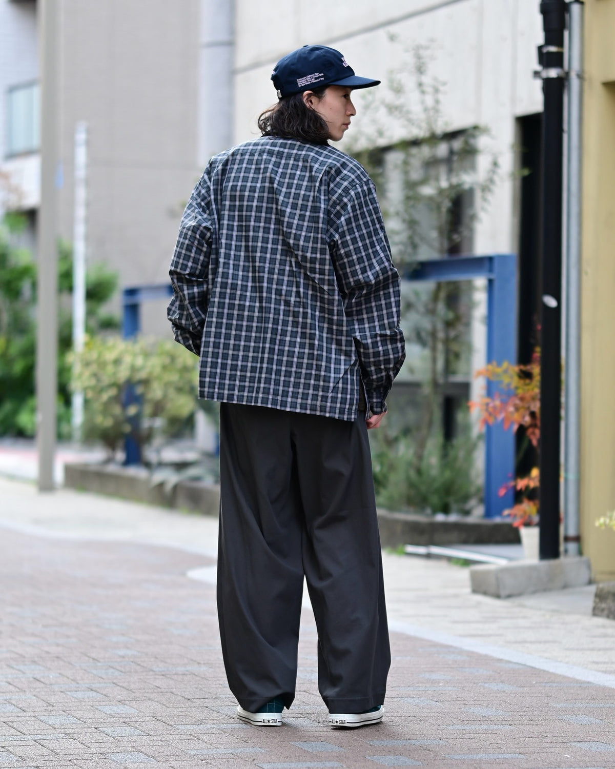 DAIWA PIER39 / TECH SPORTS OPEN COLLAR SHIRT L/S GREN PLAID (BE-82026)