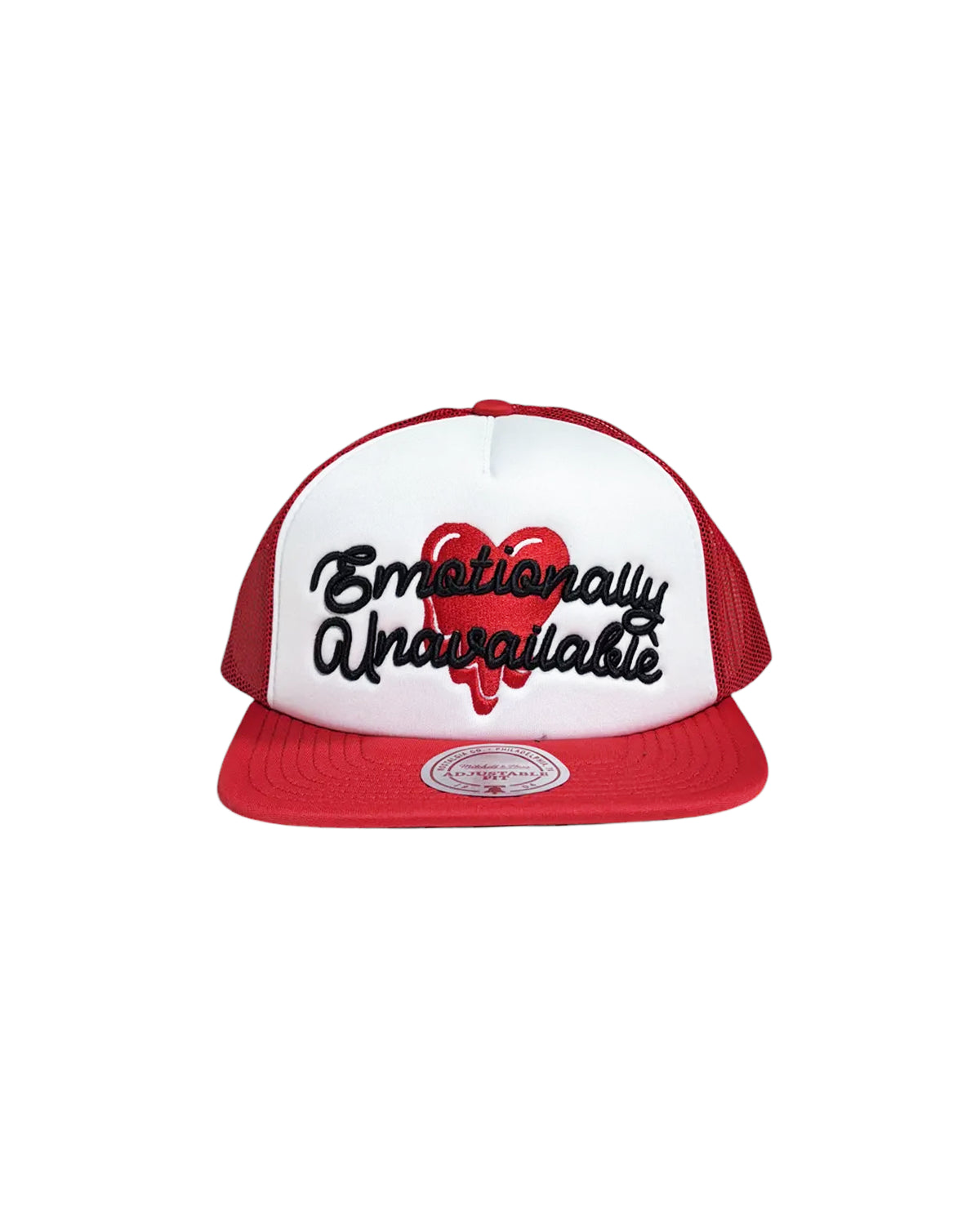 Emotionaly Unavailable × MITCHELL & NESS / EU SCRIPT LOGO TRUCKER (EU-HR8-0000-C16)
