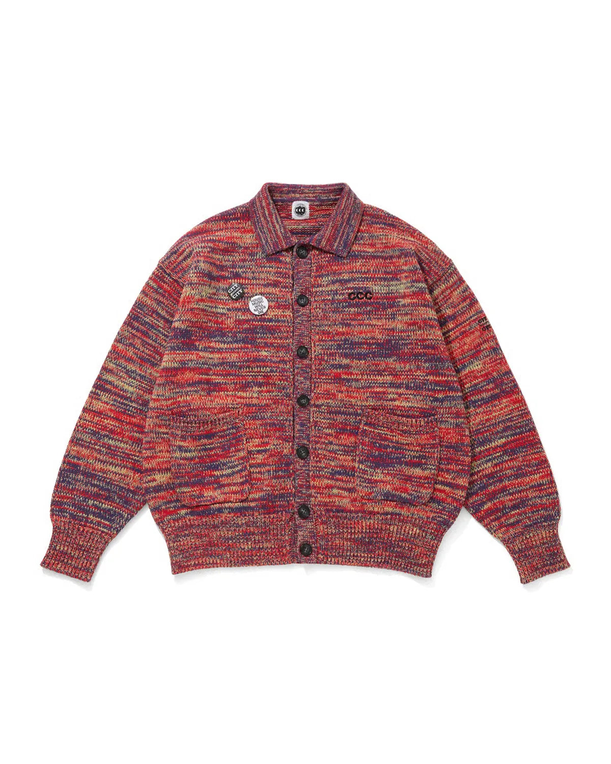 CITY COUNTRY CITY / MIX KNIT CATDIGAN WITH BADGE (CCC-263KN002)